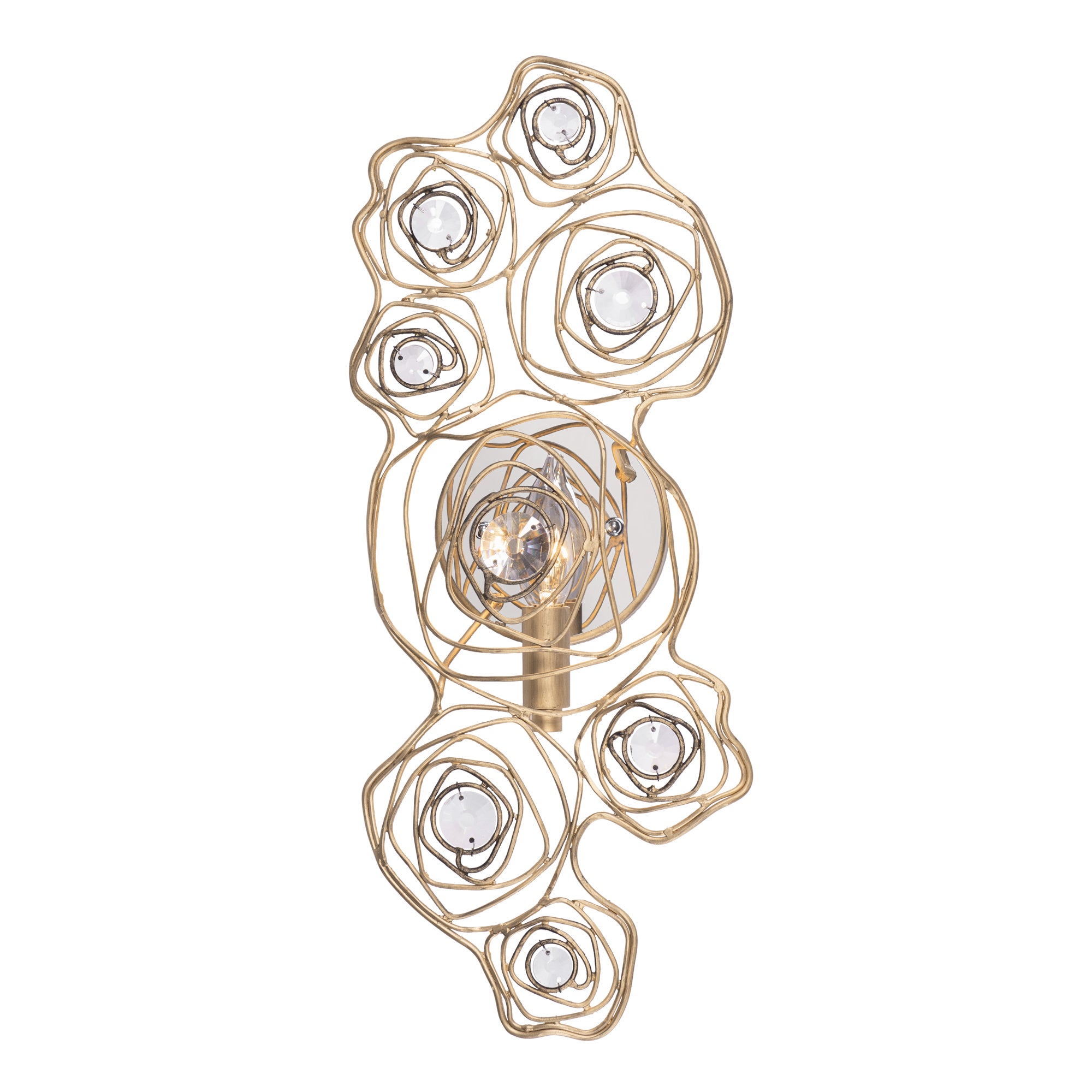 Ethereal Rose 1-Light Sconce - Havana Gold Ombre/Polished Stainless Accents