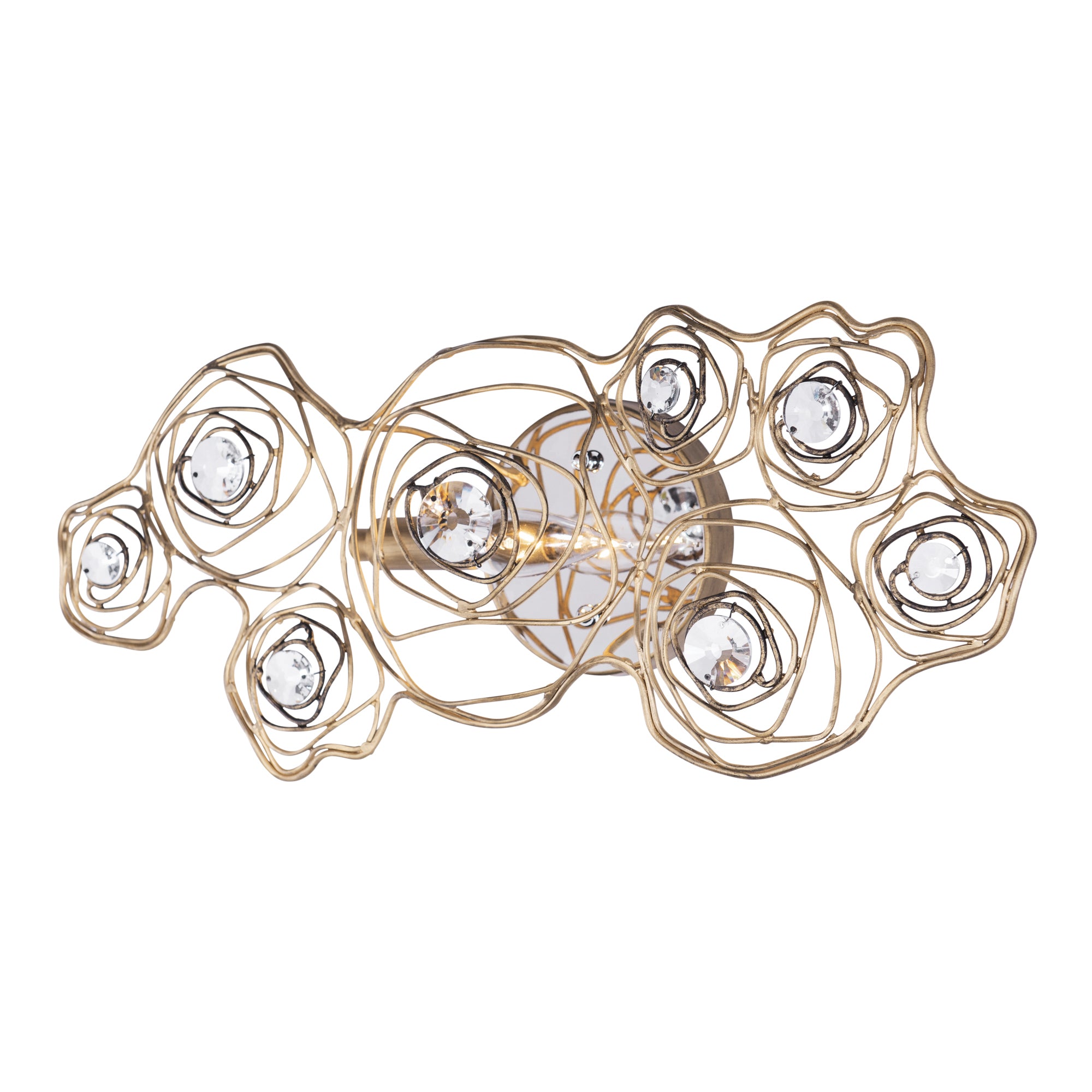 Ethereal Rose 1-Light Sconce - Havana Gold Ombre/Polished Stainless Accents