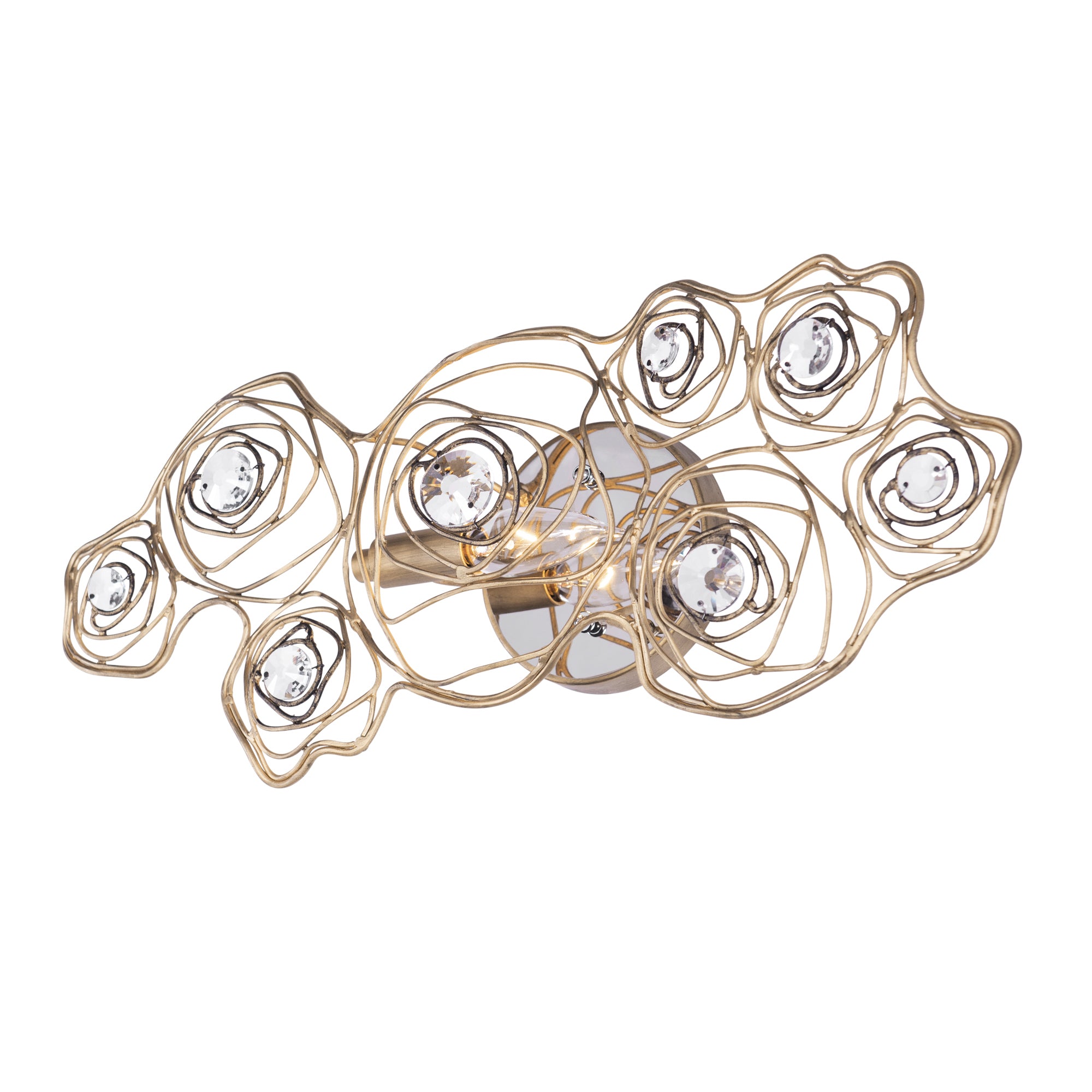 Ethereal Rose 1-Light Sconce - Havana Gold Ombre/Polished Stainless Accents