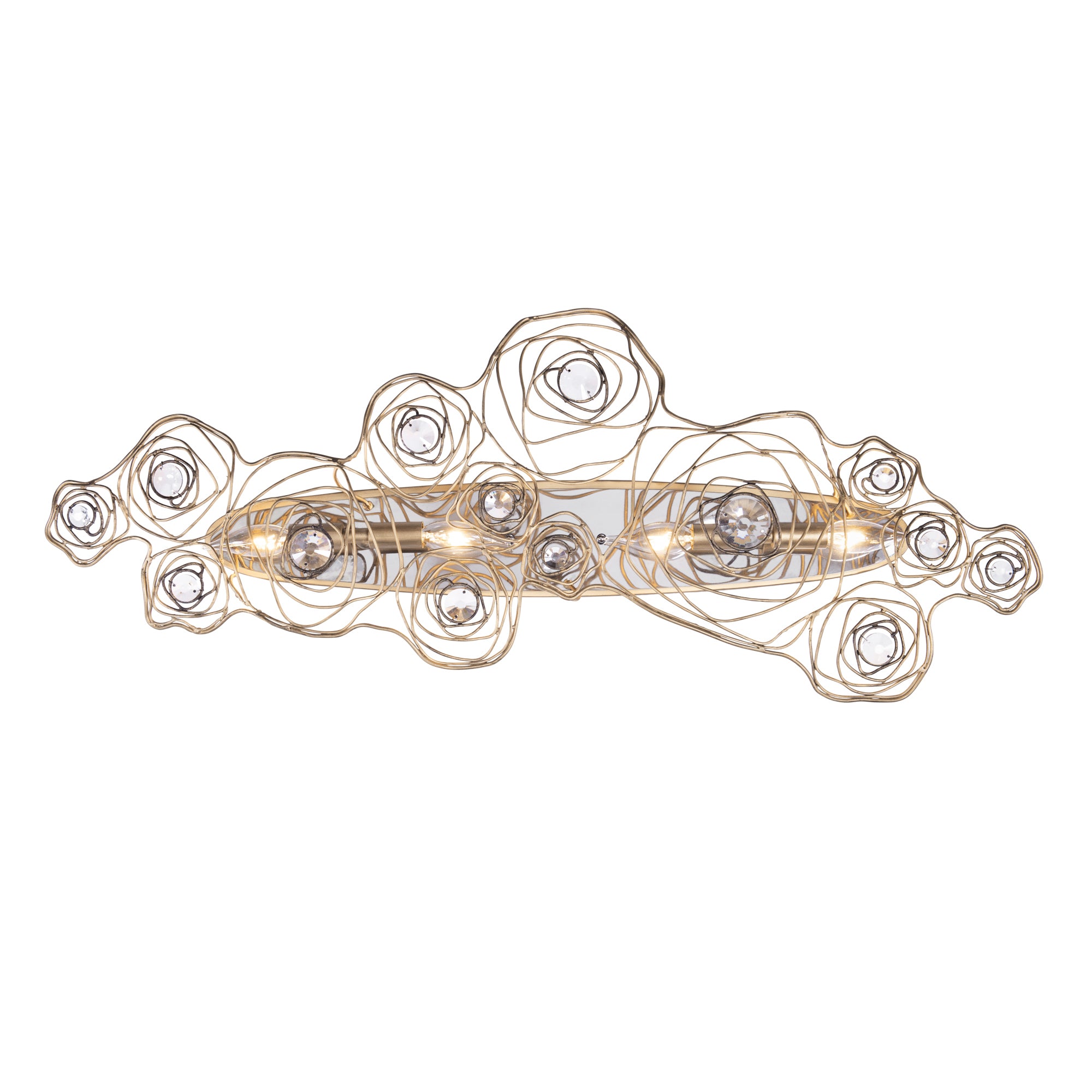 Ethereal Rose 4-Light Sconce - Havana Gold Ombre/Polished Stainless Accents