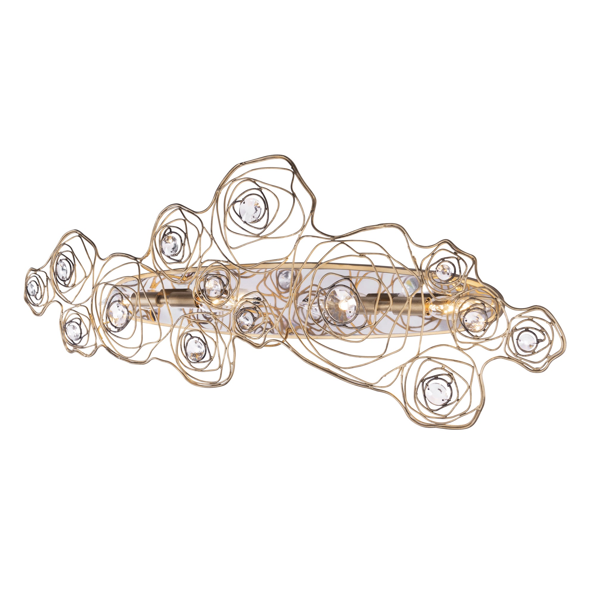 Ethereal Rose 4 Light Sconce - Havana Gold Ombre/Polished Stainless Accents