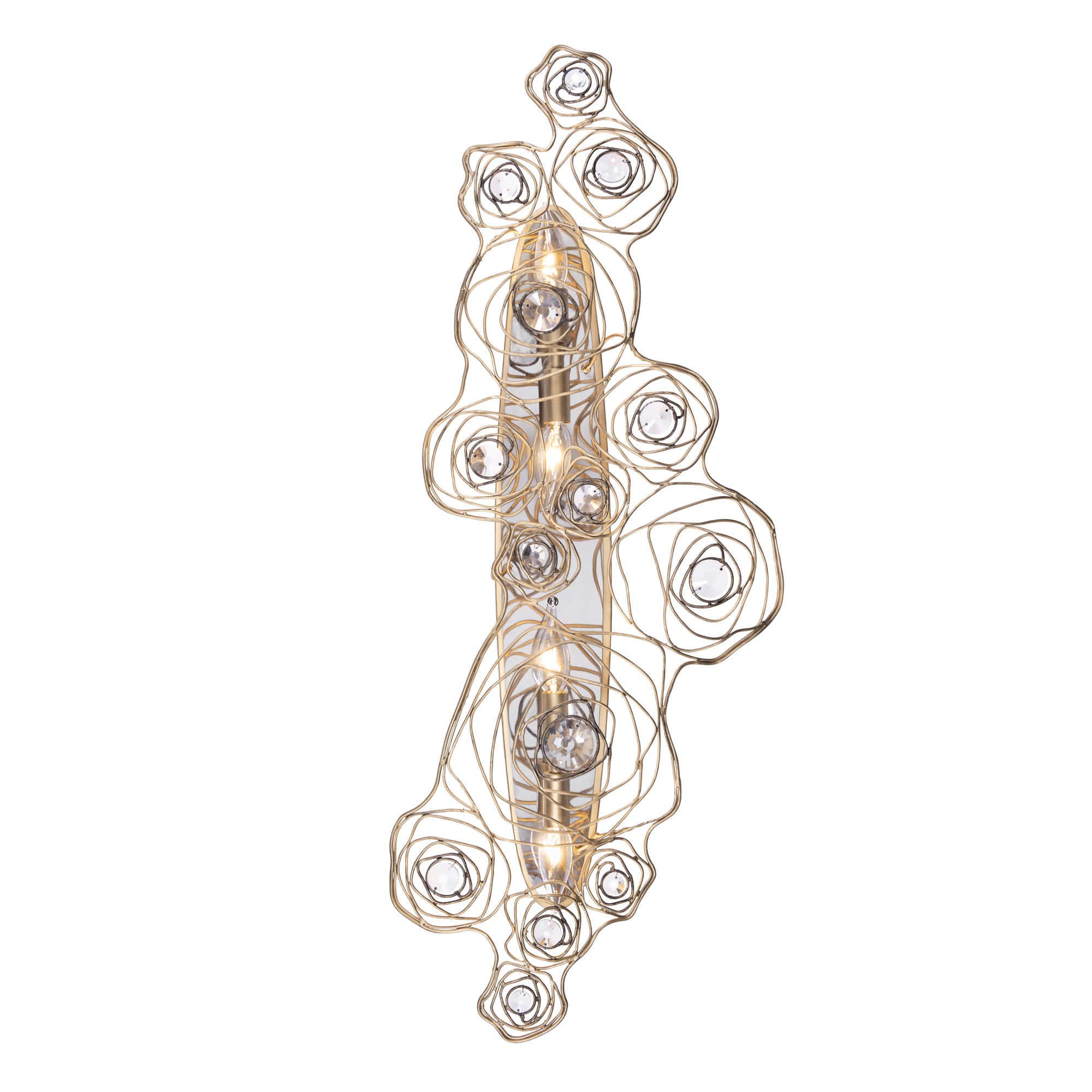 Ethereal Rose 4-Light Sconce - Havana Gold Ombre/Polished Stainless Accents