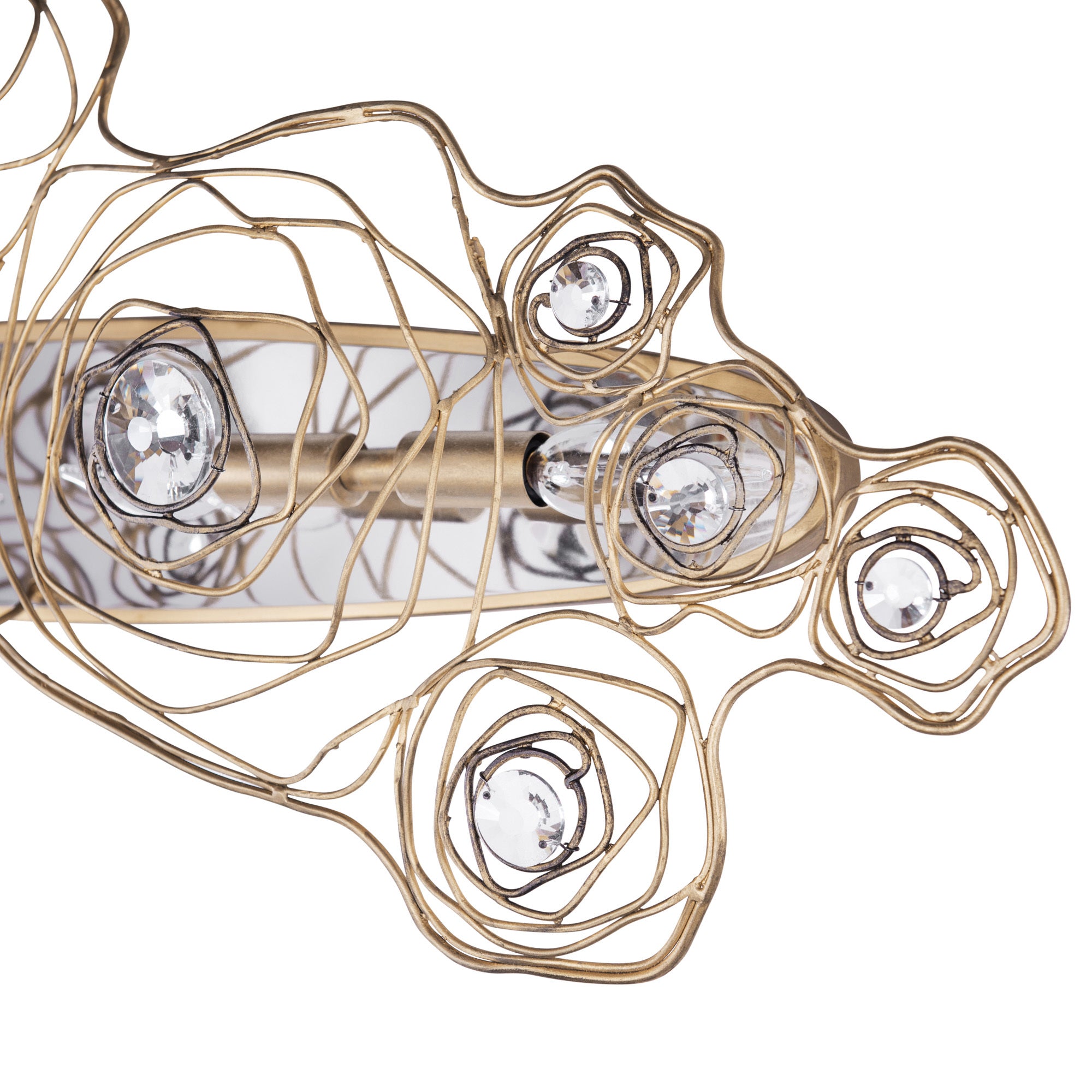 Ethereal Rose 4 Light Sconce - Havana Gold Ombre/Polished Stainless Accents