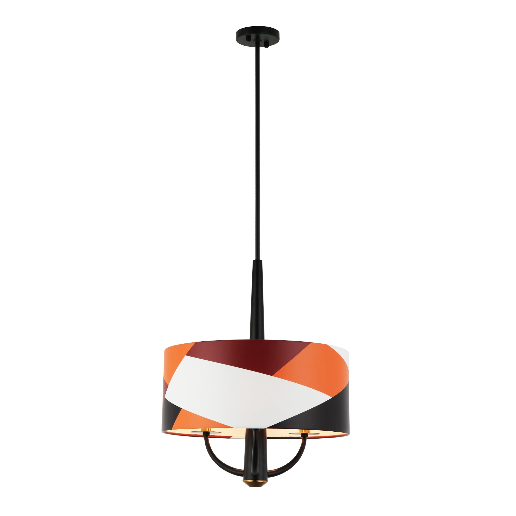 Patchwork 3 Light Pendant - Black/Satin Brass/Patchwork