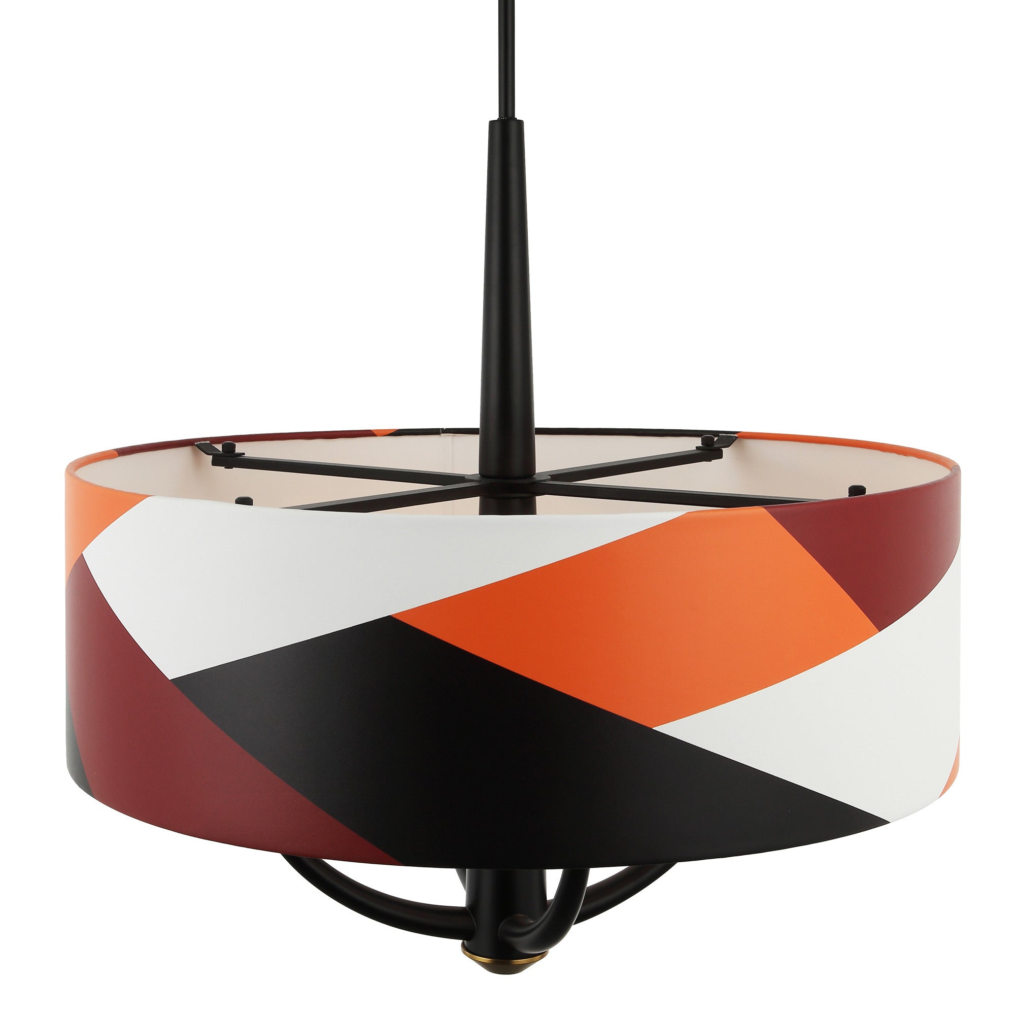 Patchwork 4 Light Pendant - Black/Satin Brass/Patchwork