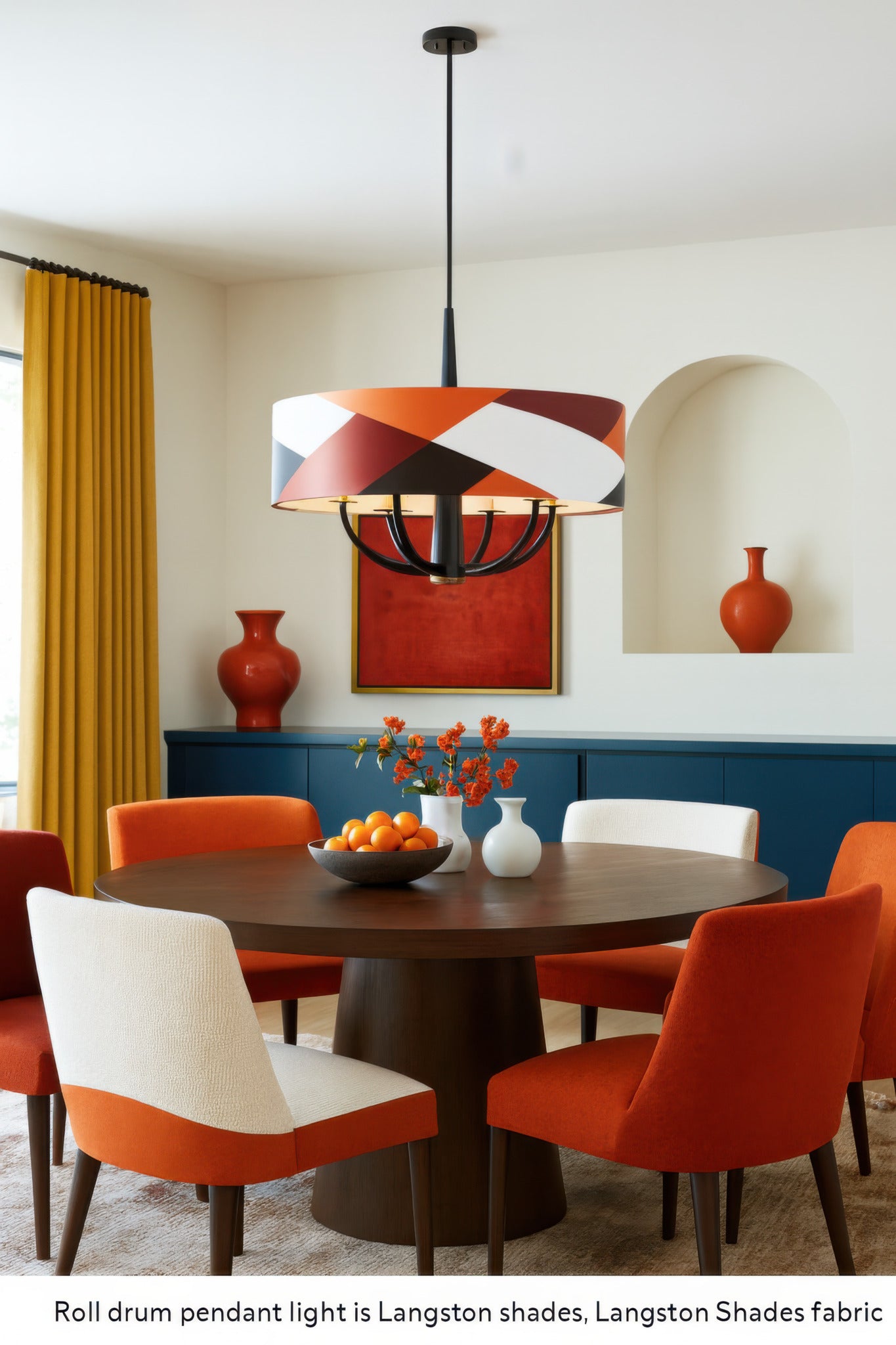 Patchwork 5 Light Pendant - Black/Satin Brass/Patchwork