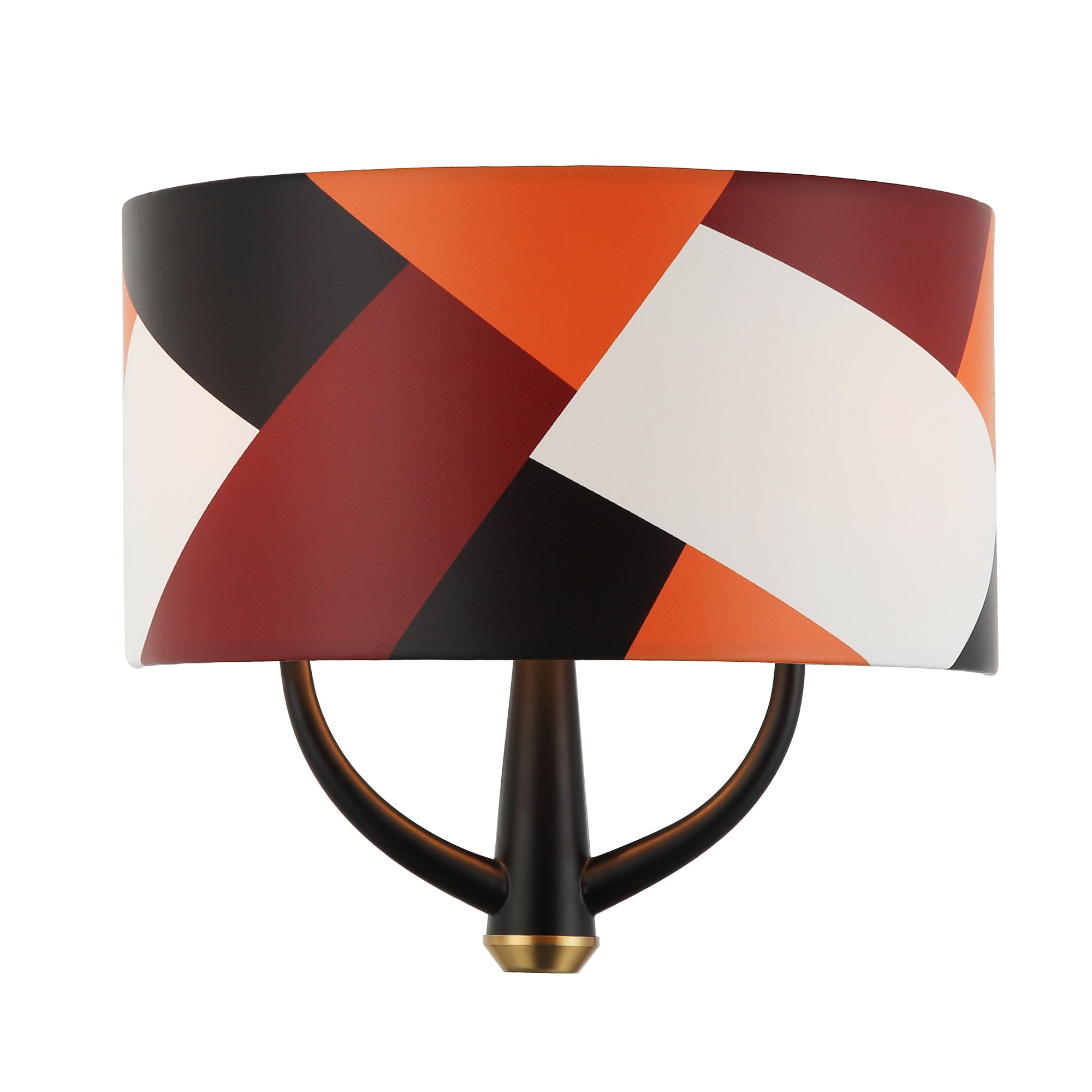 Patchwork 2 Light Sconce - Black/Satin Brass/Patchwork
