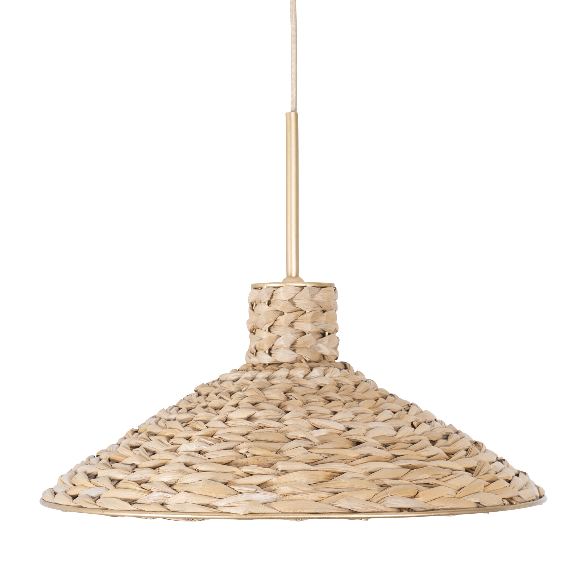 Hilton Head 1-Light Medium Pendant - French Gold/Natural Seagrass