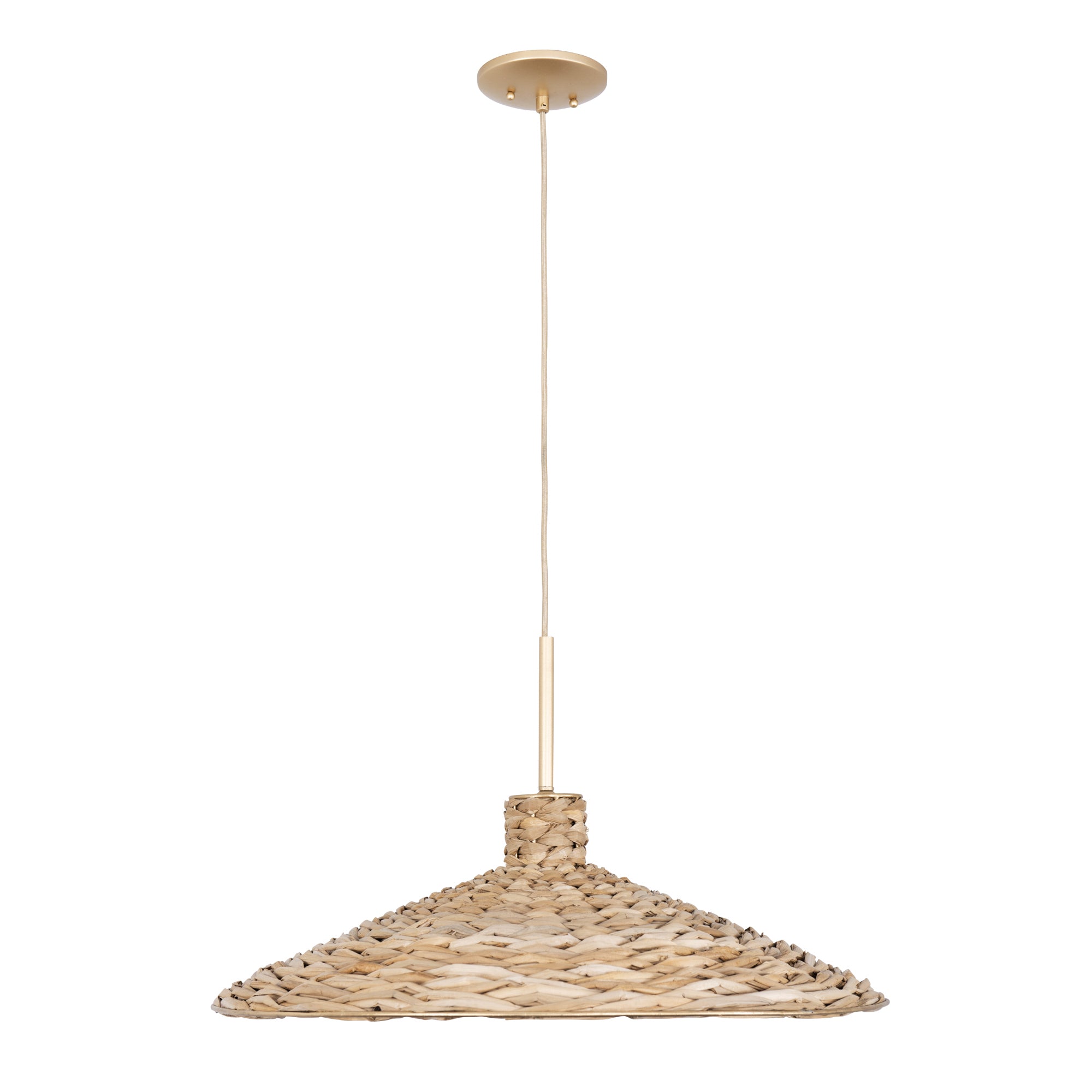 Hilton Head 5-Light Large Pendant - French Gold/Natural Seagrass