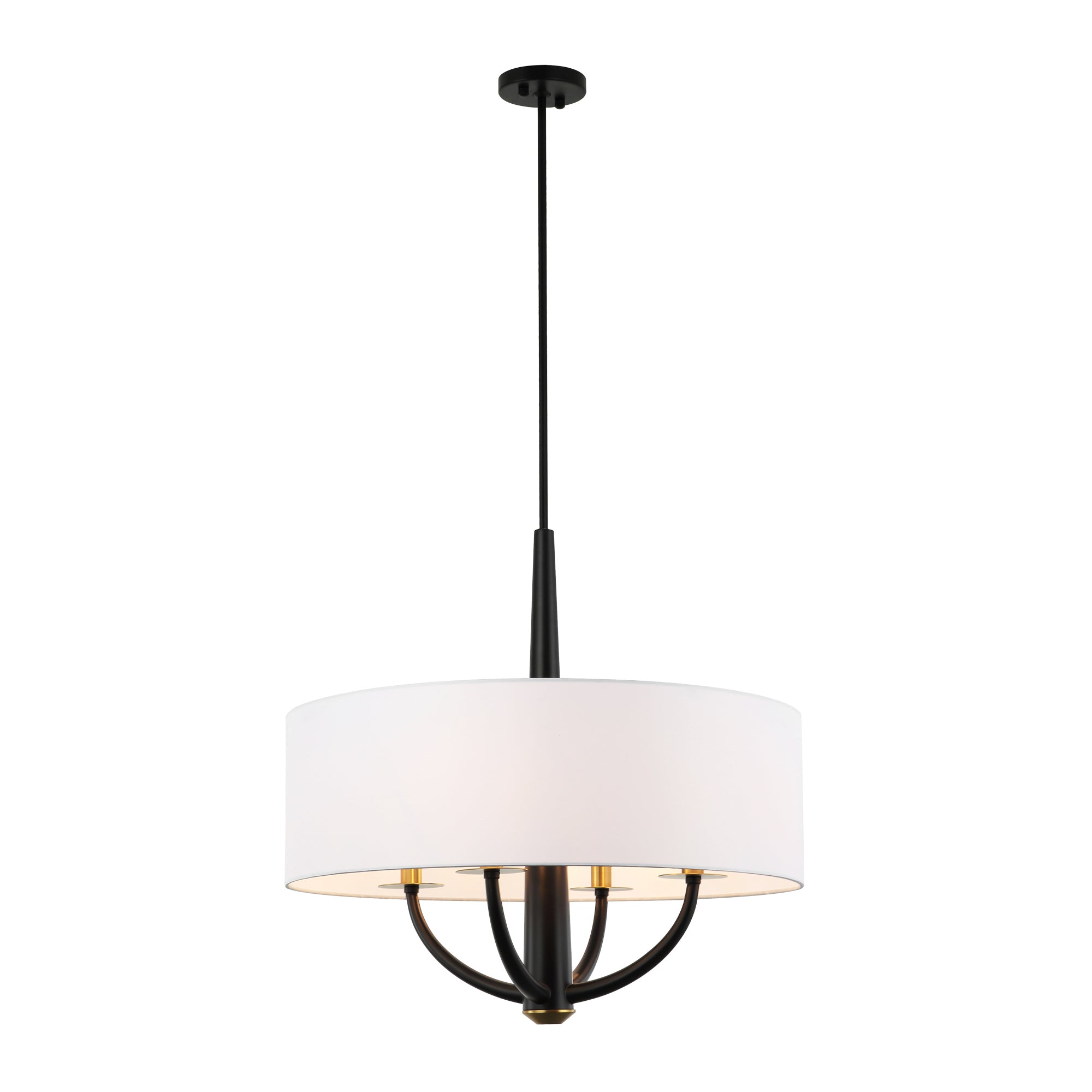 Patchwork 4 Light Pendant - Black/Satin Brass