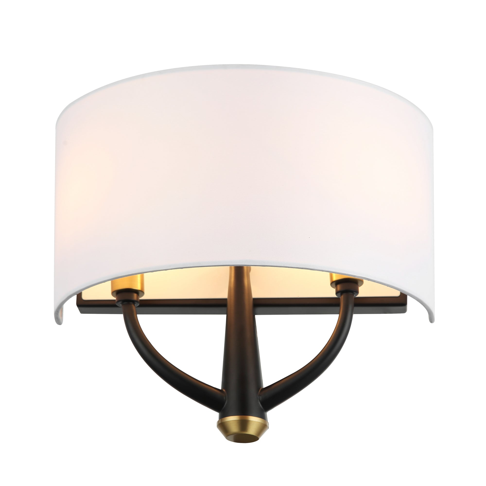 Patchwork 2 Light Sconce - Black/Satin Brass