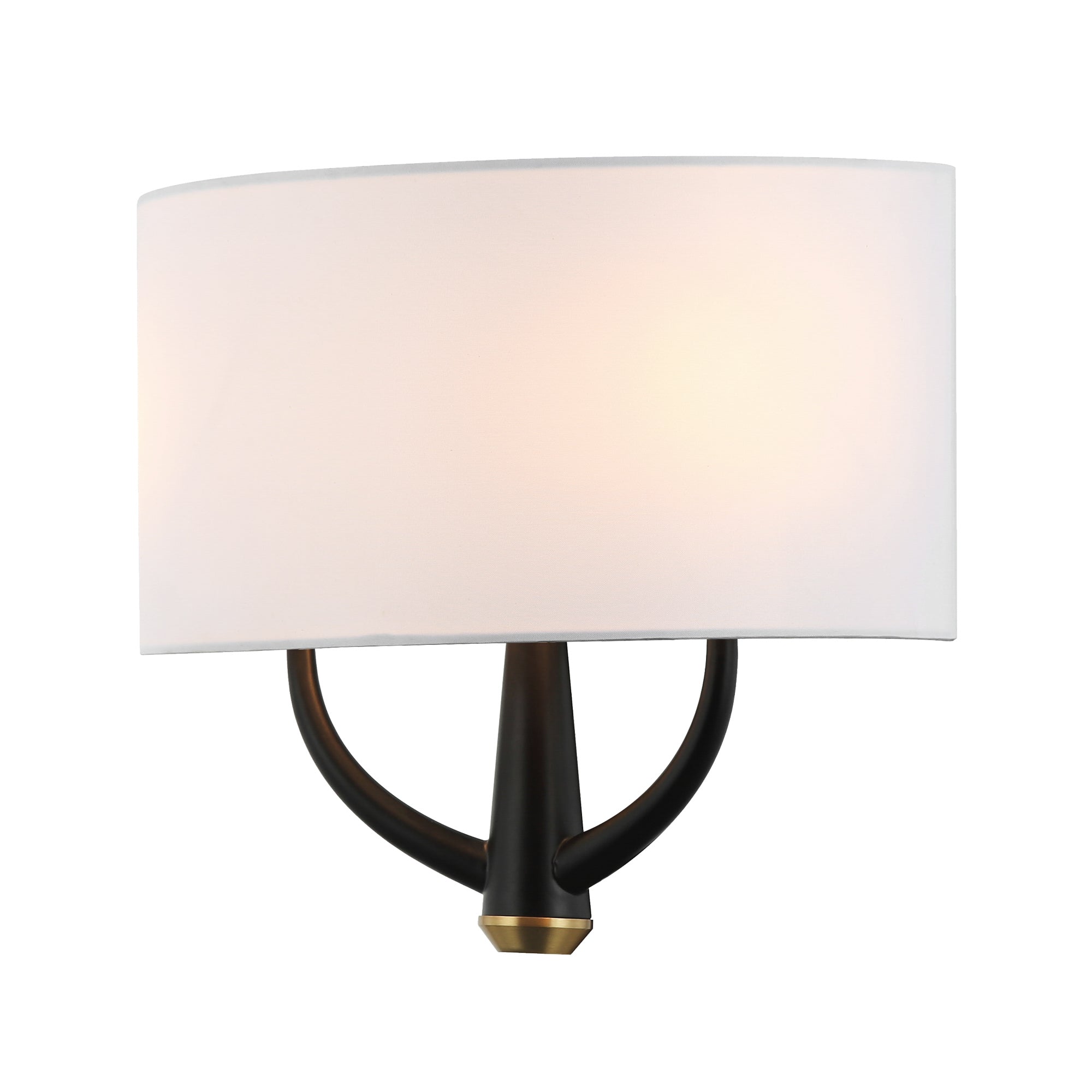 Patchwork 2-Light Sconce - Black/Satin Brass