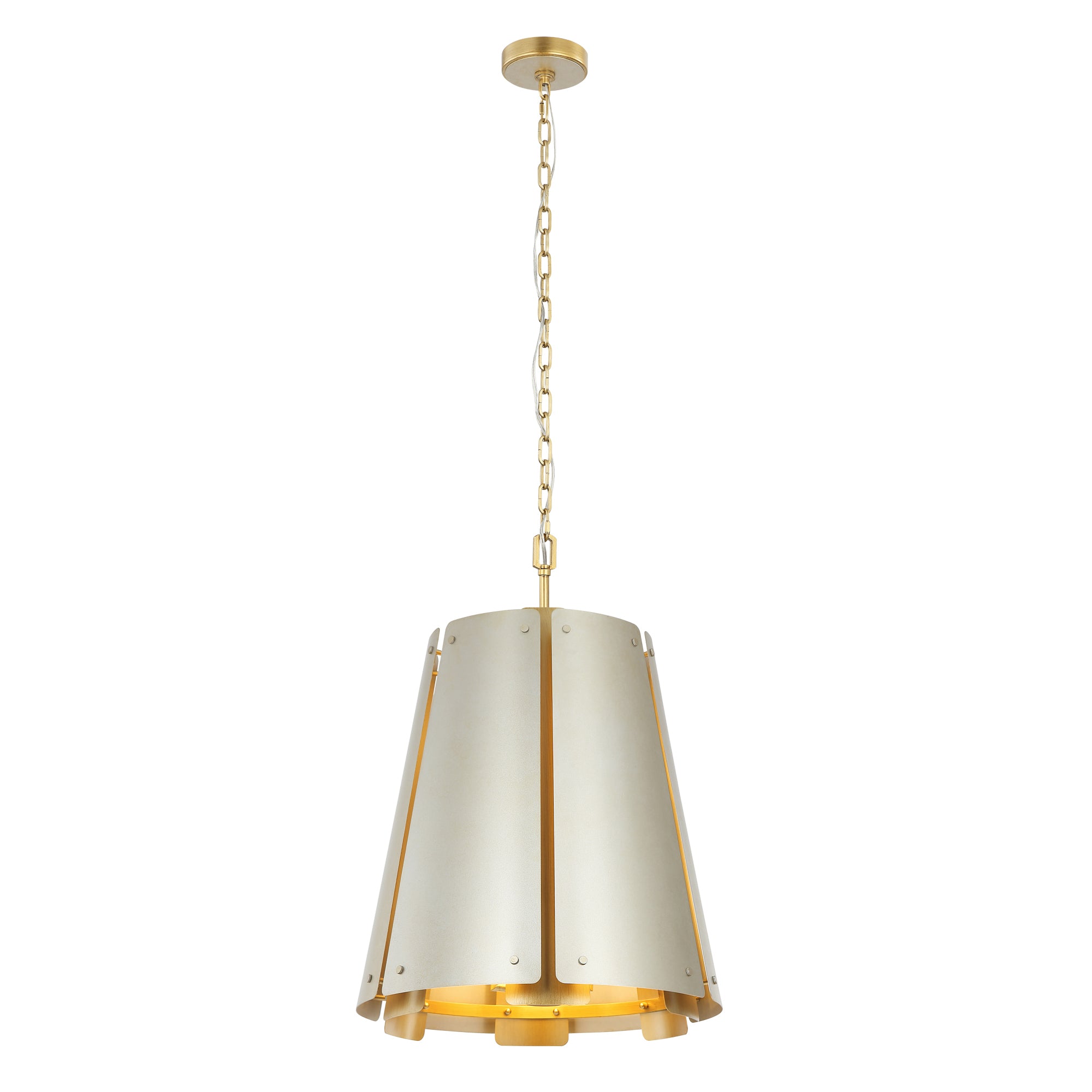 Peep Show 6 Light Foyer - Sunwashed Silver/Brushed Sienna