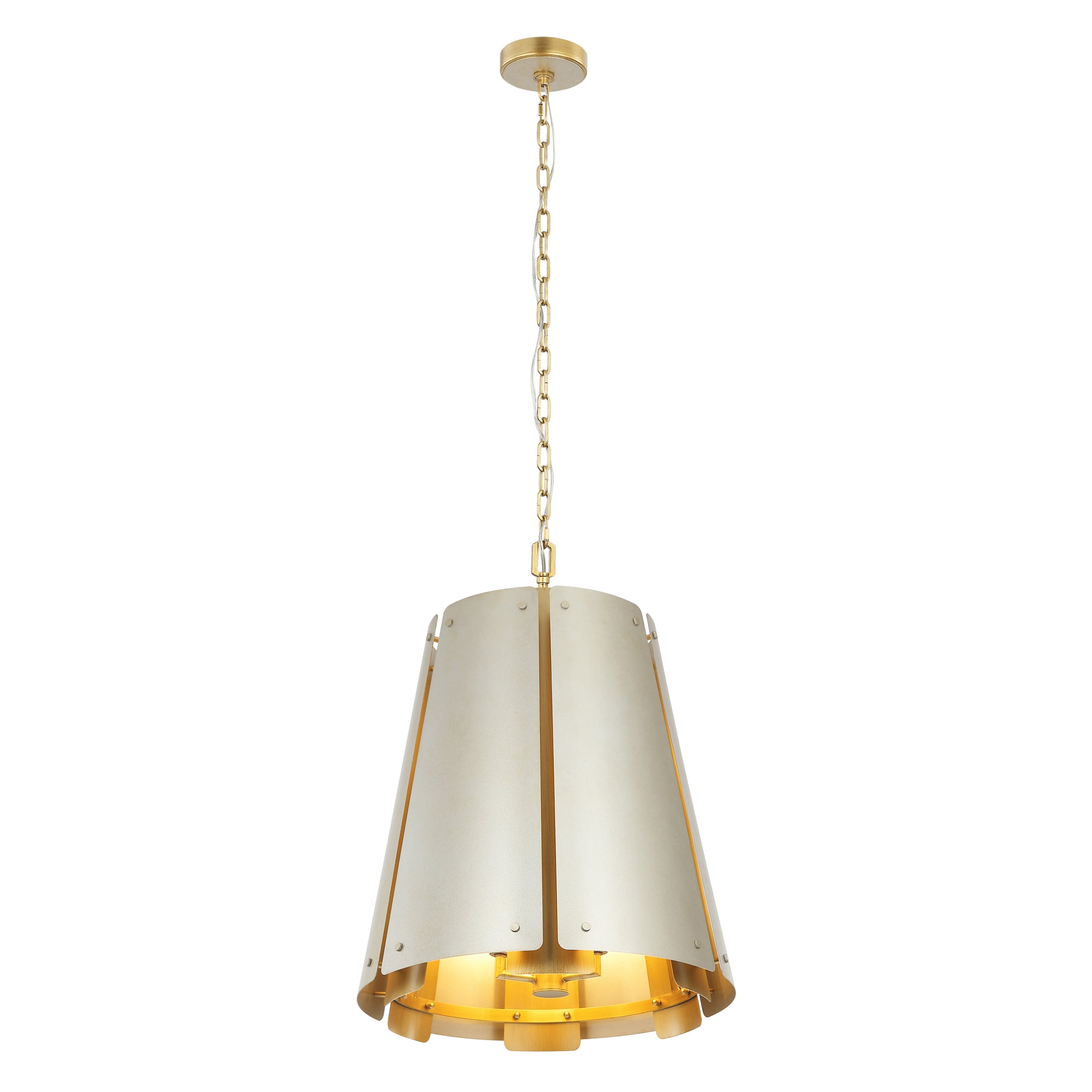 Peep Show 6 Light Foyer - Sunwashed Silver/Brushed Sienna