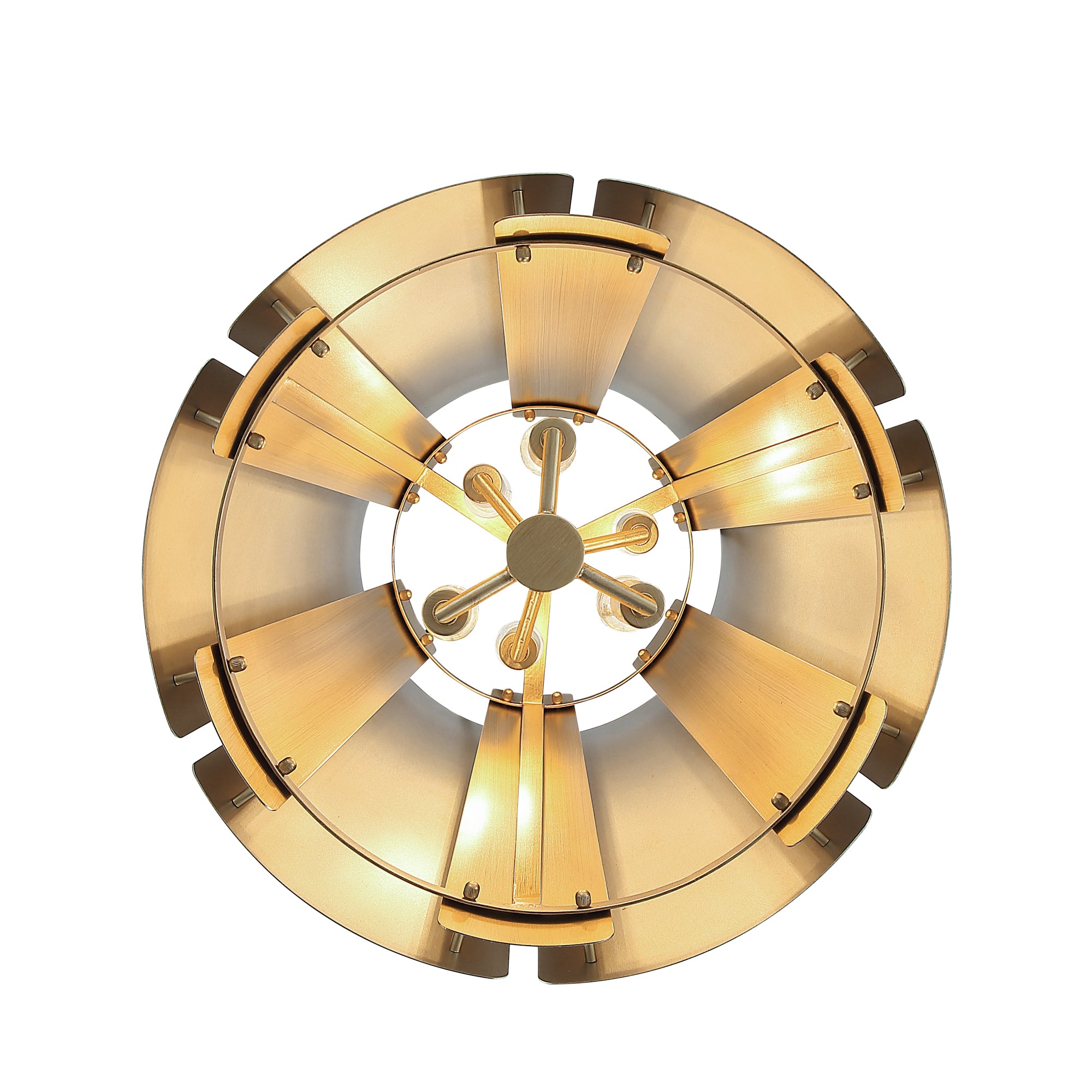 Peep Show 6-Light Foyer - Sunwashed Silver/Brushed Sienna