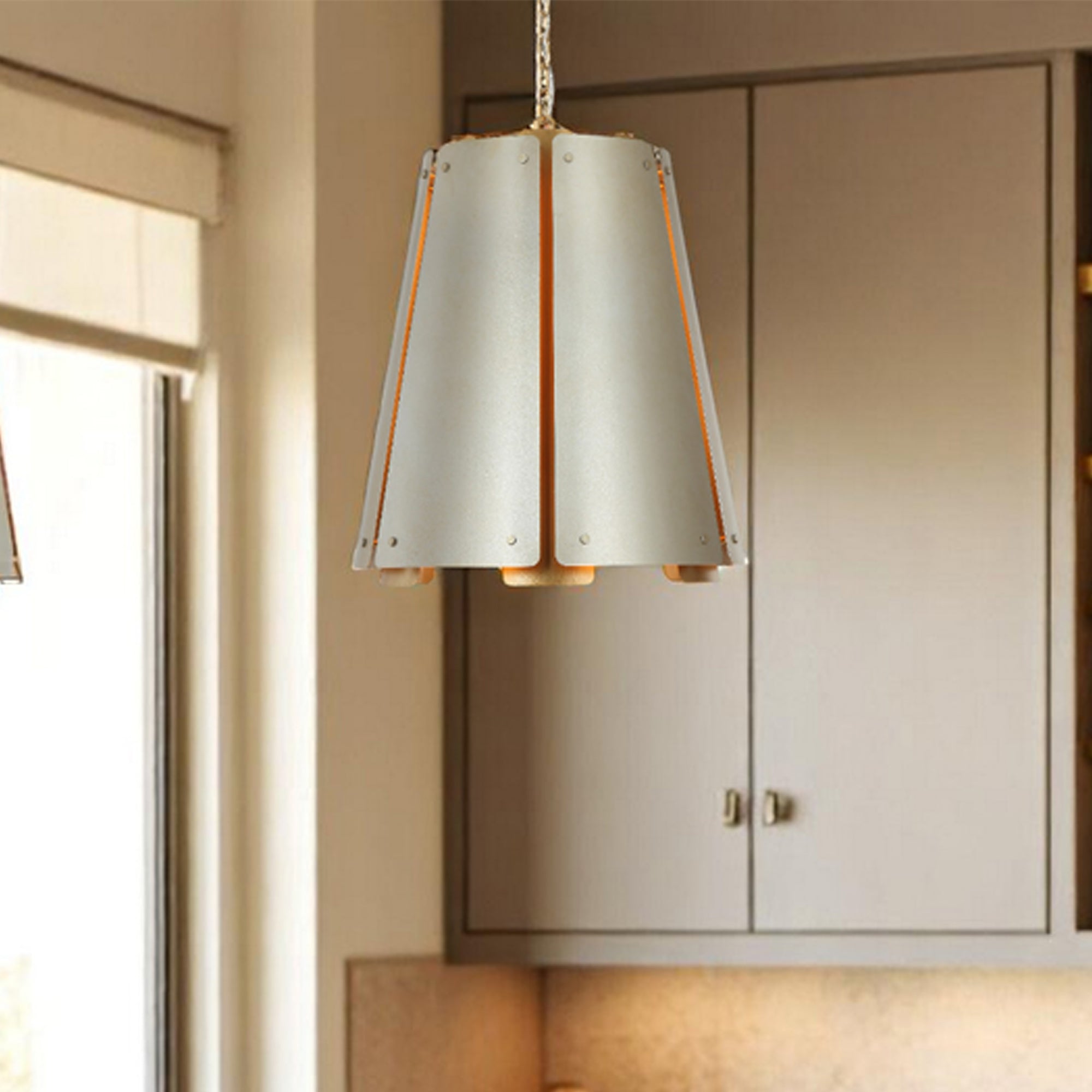 Peep Show 6 Light Foyer - Sunwashed Silver/Brushed Sienna