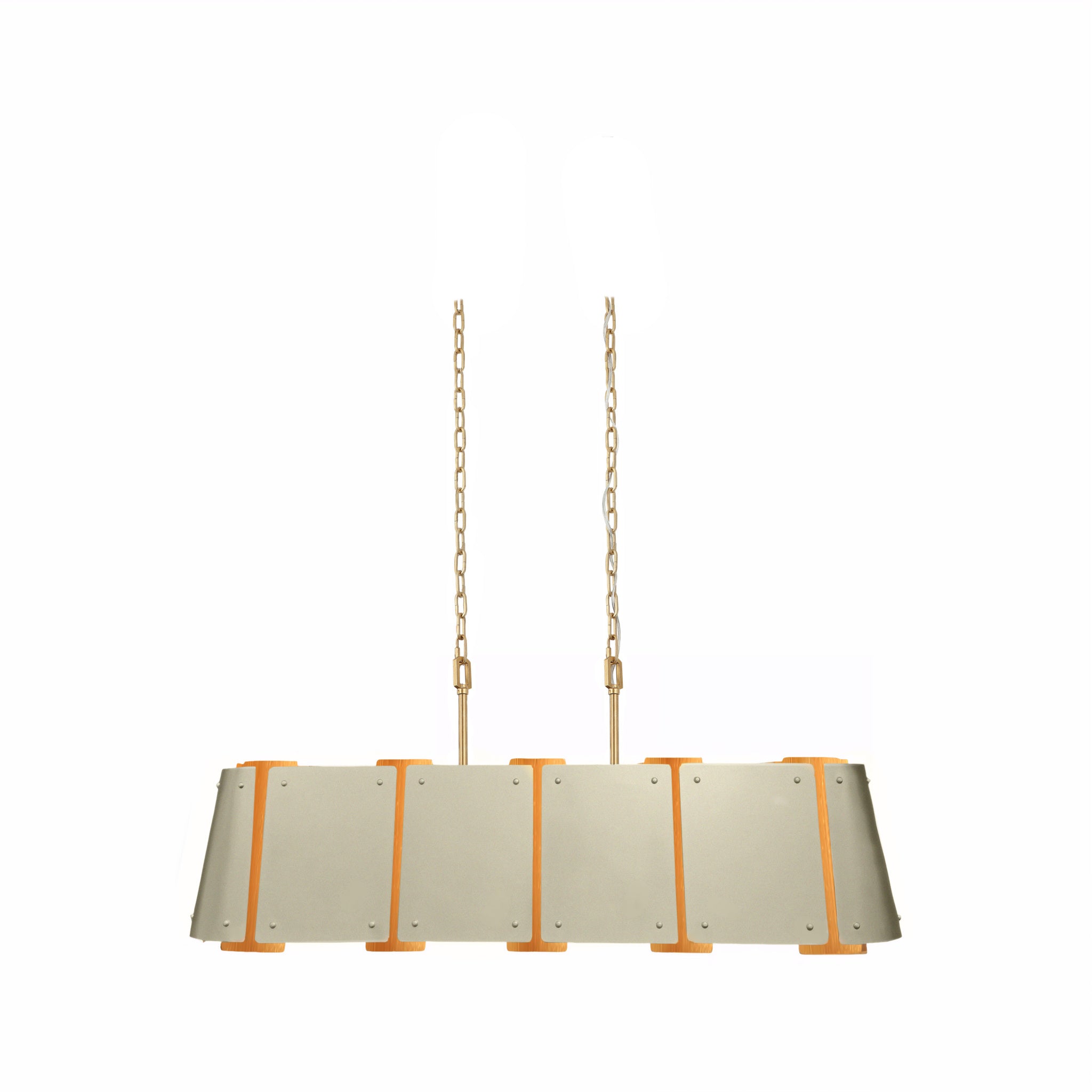 Peep Show 6 Light Linear - Sunwashed Silver/Brushed Sienna