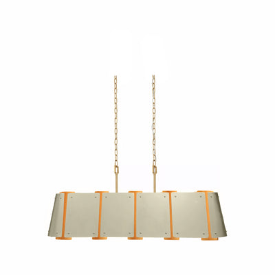 Peep Show 6 Light Linear - Sunwashed Silver/Brushed Sienna