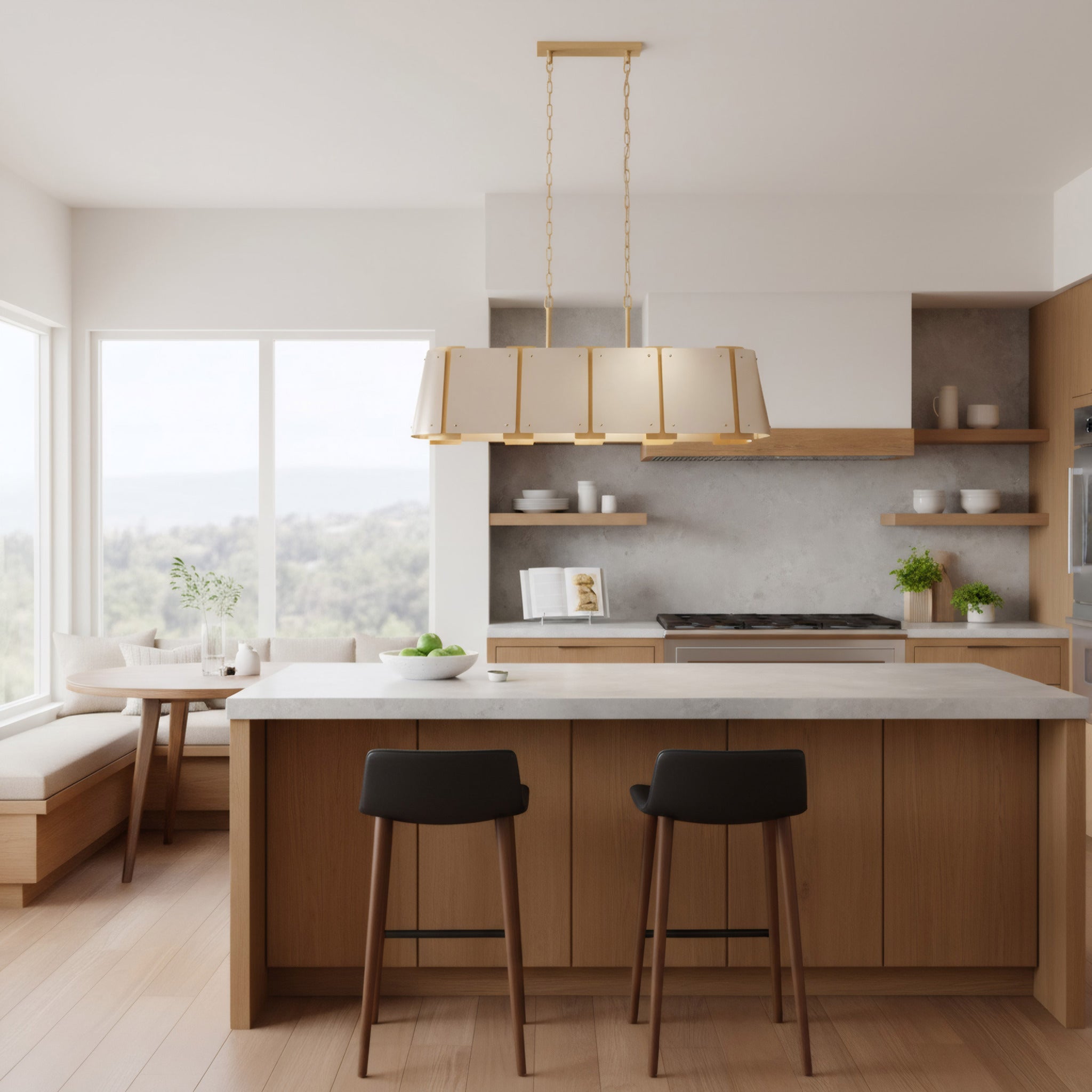 Peep Show 6 Light Linear - Sunwashed Silver/Brushed Sienna