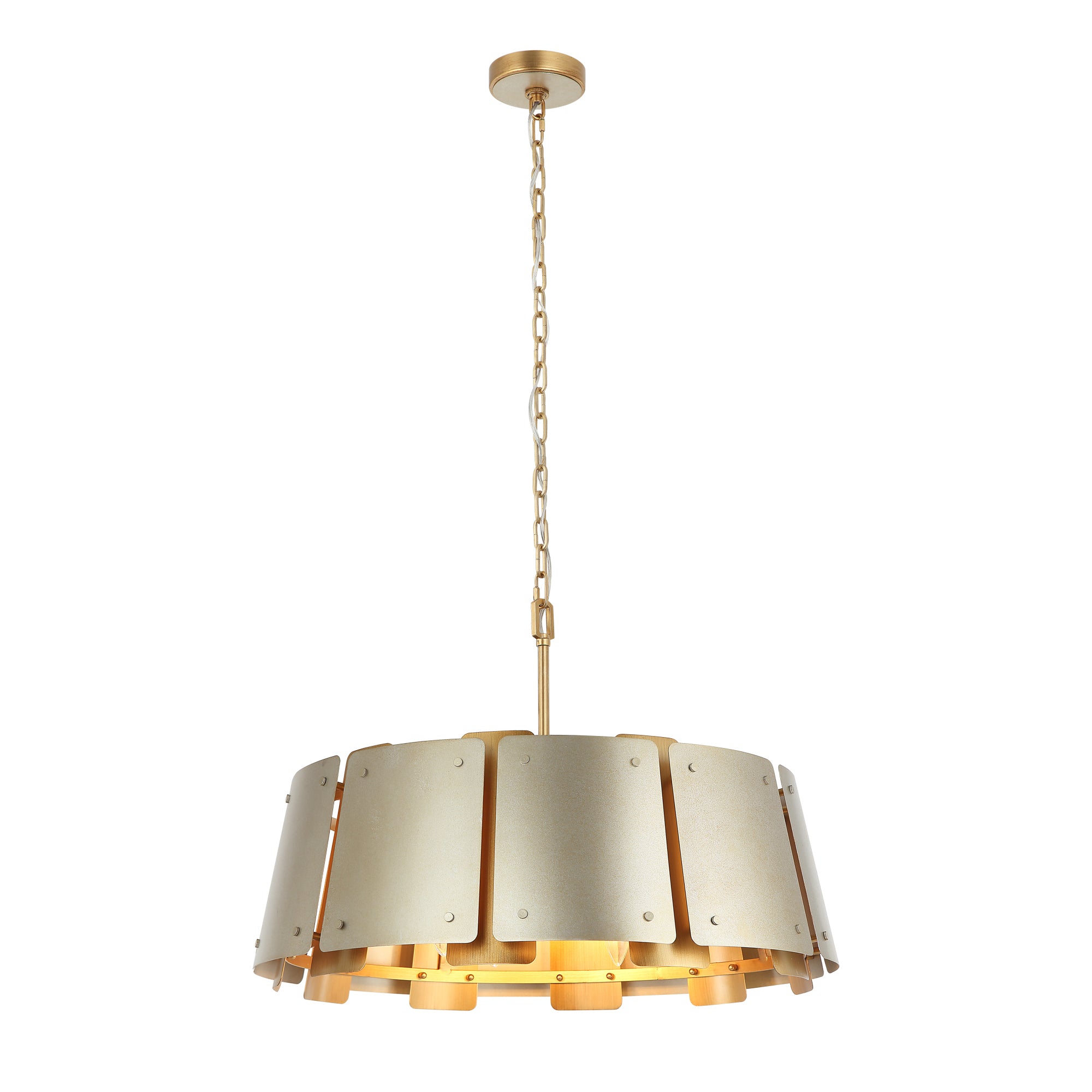 Peep Show 5 Light Pendant - Sunwashed Silver/Brushed Sienna