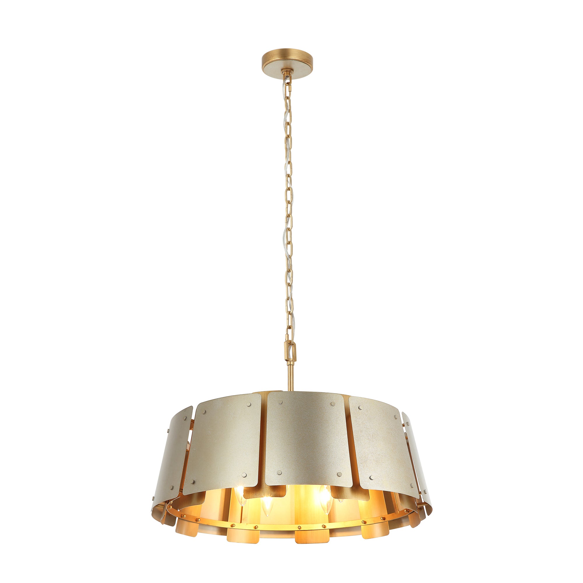 Peep Show 5 Light Pendant - Sunwashed Silver/Brushed Sienna