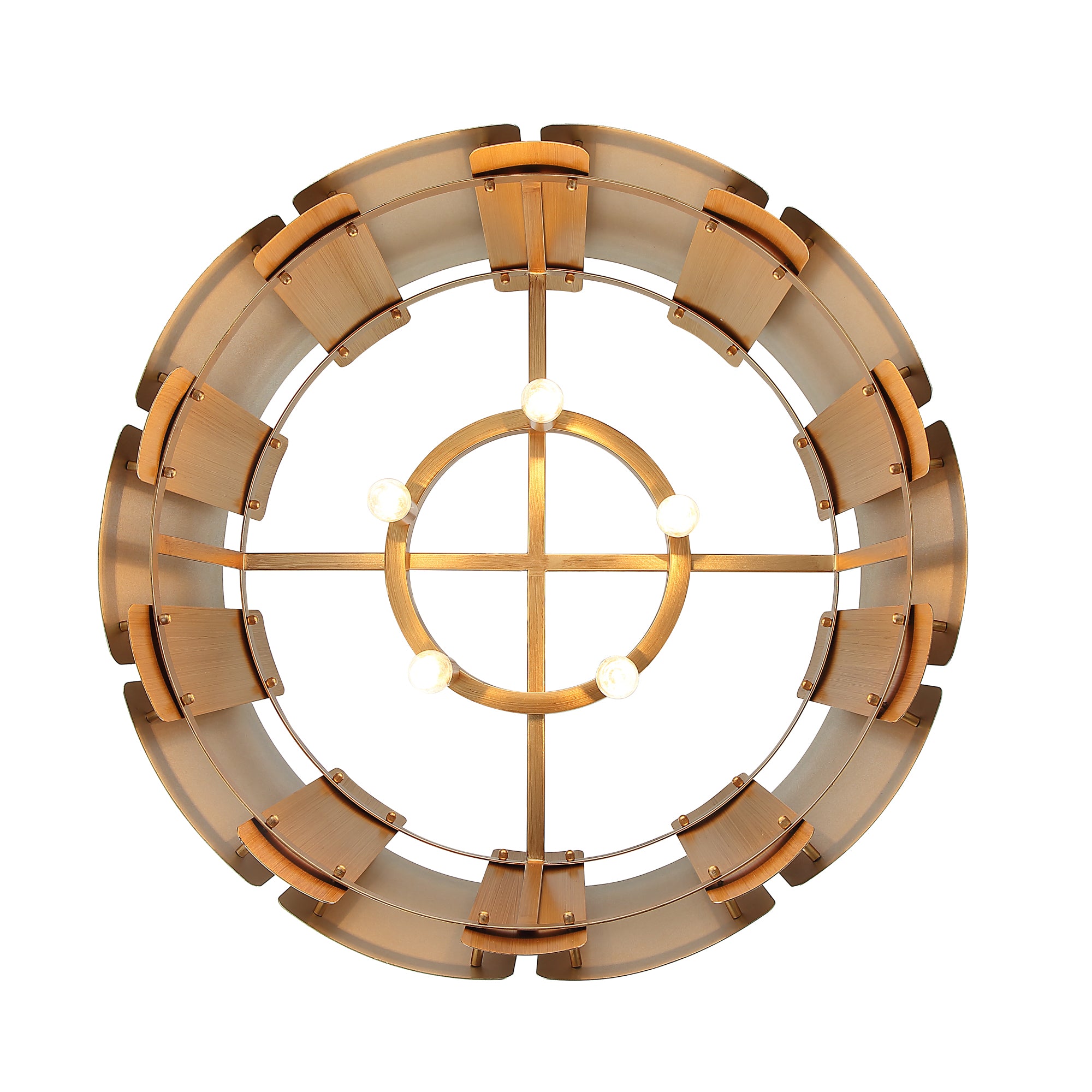 Peep Show 5-Light Pendant - Sunwashed Silver/Brushed Sienna