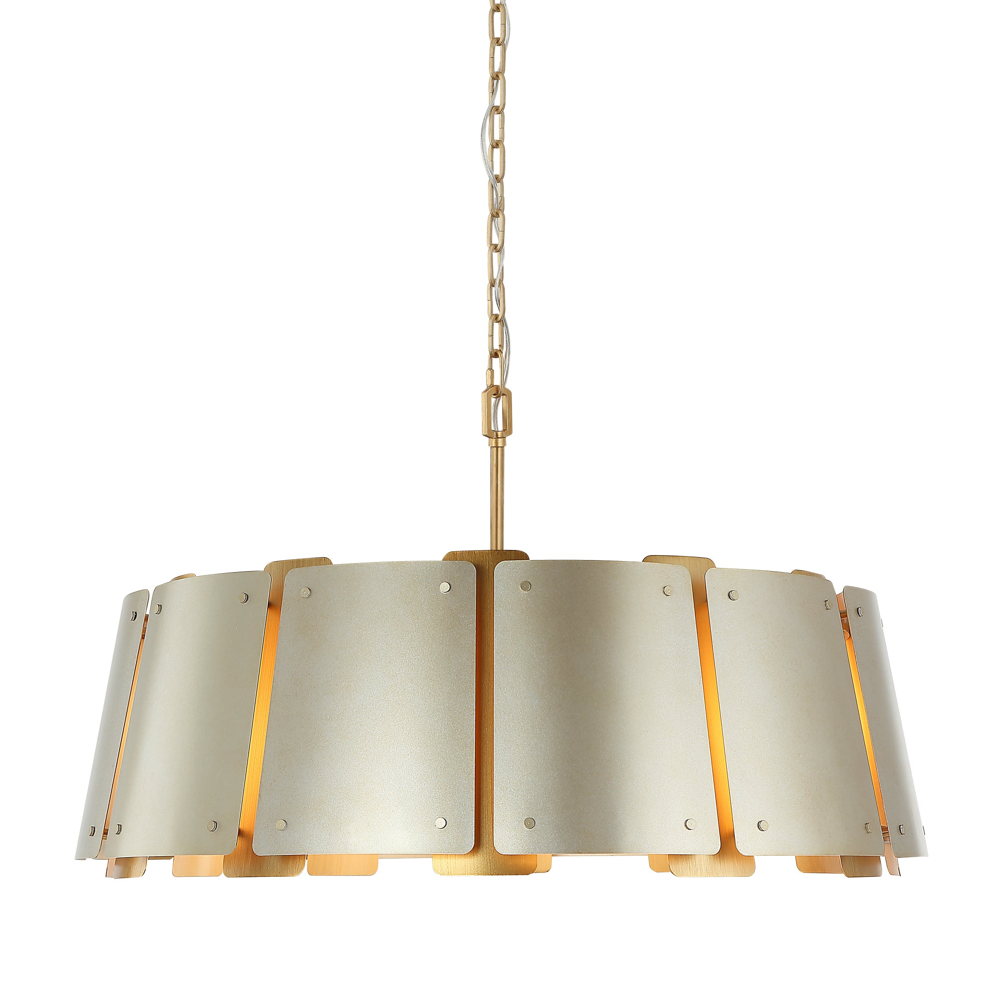 Peep Show 8 Light Pendant - Sunwashed Silver/Brushed Sienna