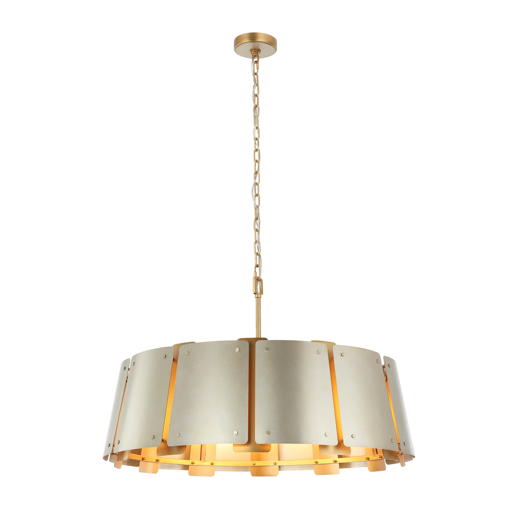 Peep Show 8-Light Pendant - Sunwashed Silver/Brushed Sienna