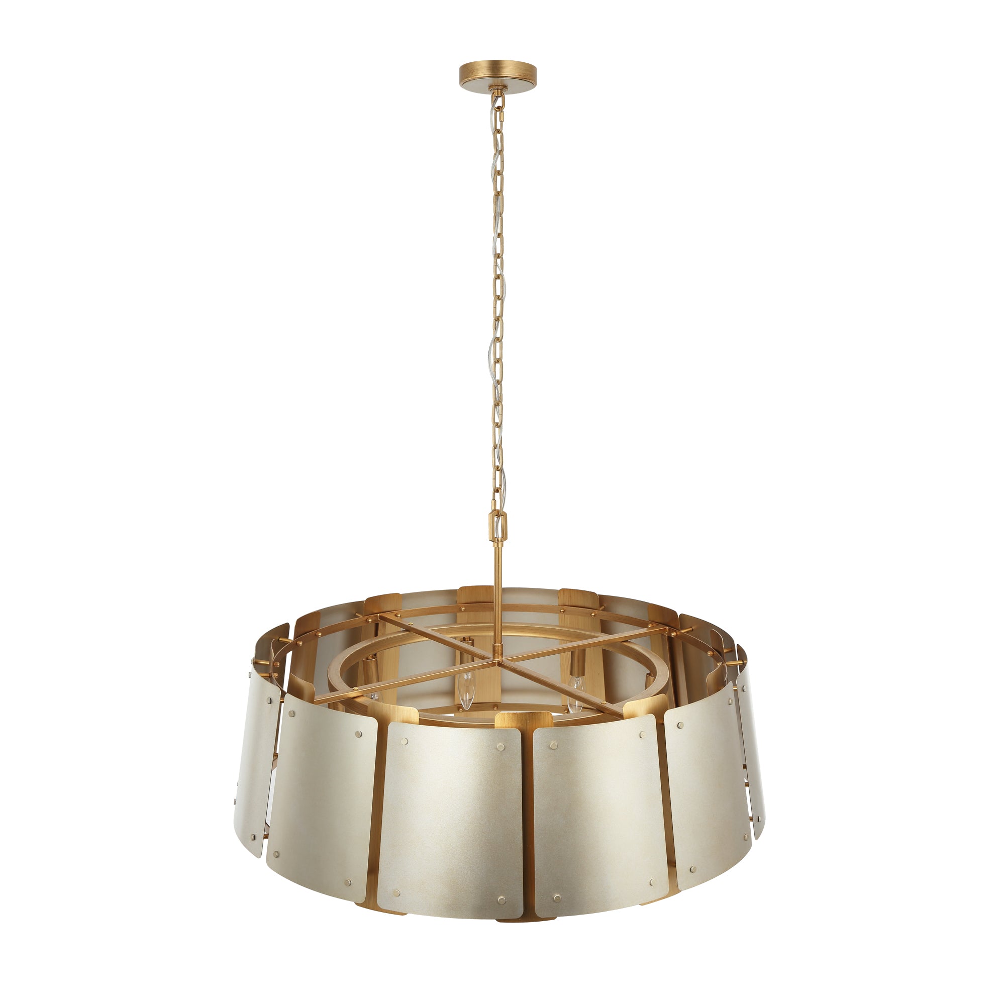 Peep Show 8-Light Pendant - Sunwashed Silver/Brushed Sienna