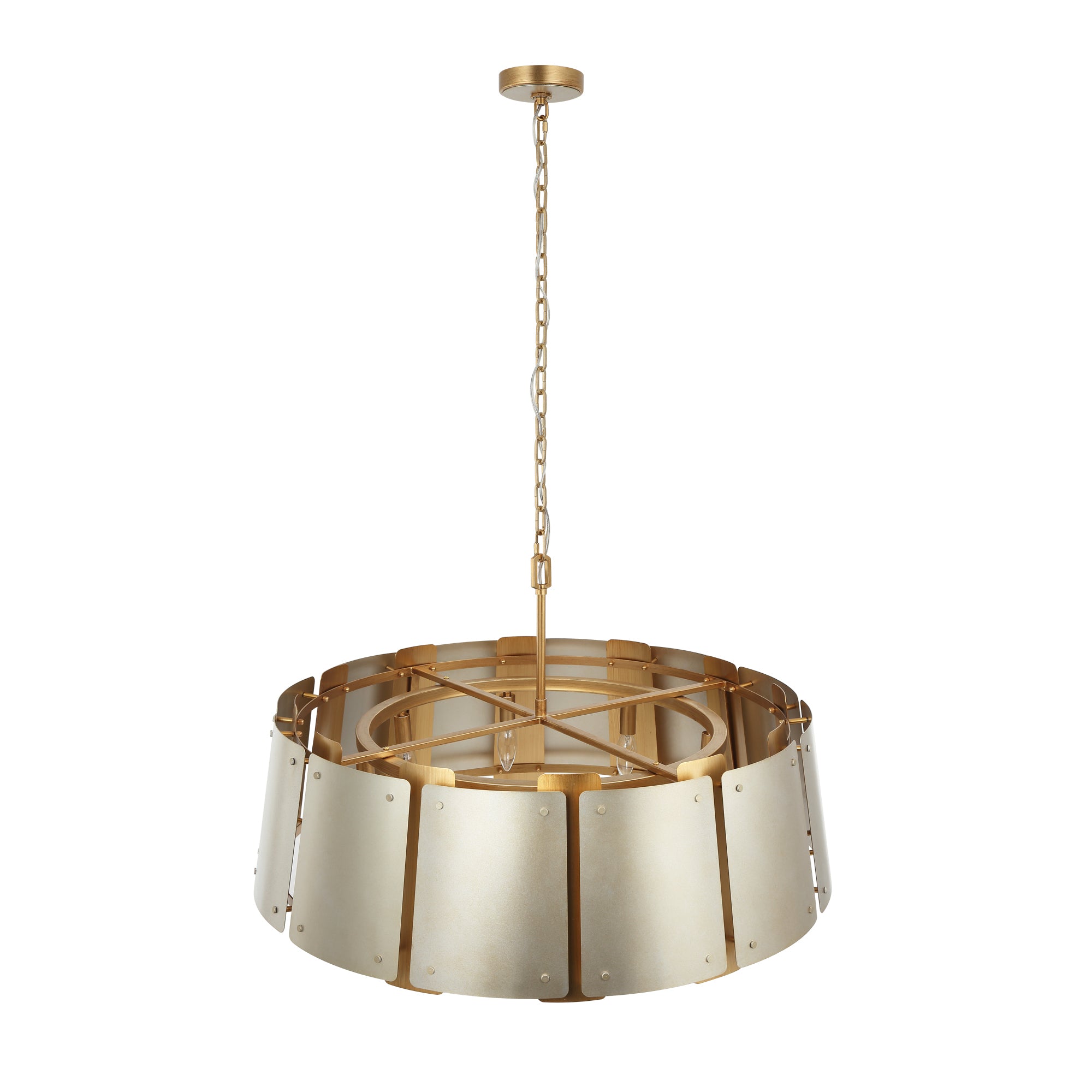Peep Show 8 Light Pendant - Sunwashed Silver/Brushed Sienna