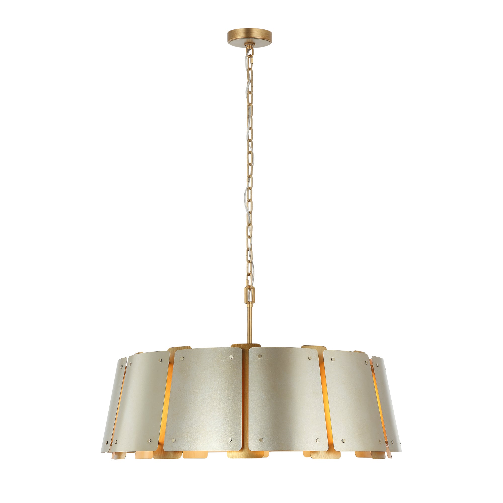 Peep Show 8 Light Pendant - Sunwashed Silver/Brushed Sienna