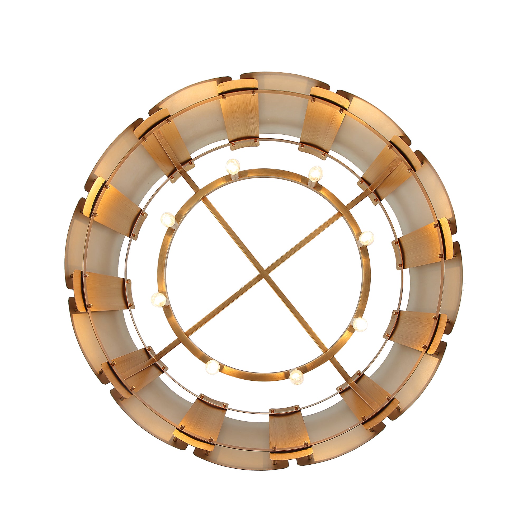 Peep Show 8-Light Pendant - Sunwashed Silver/Brushed Sienna