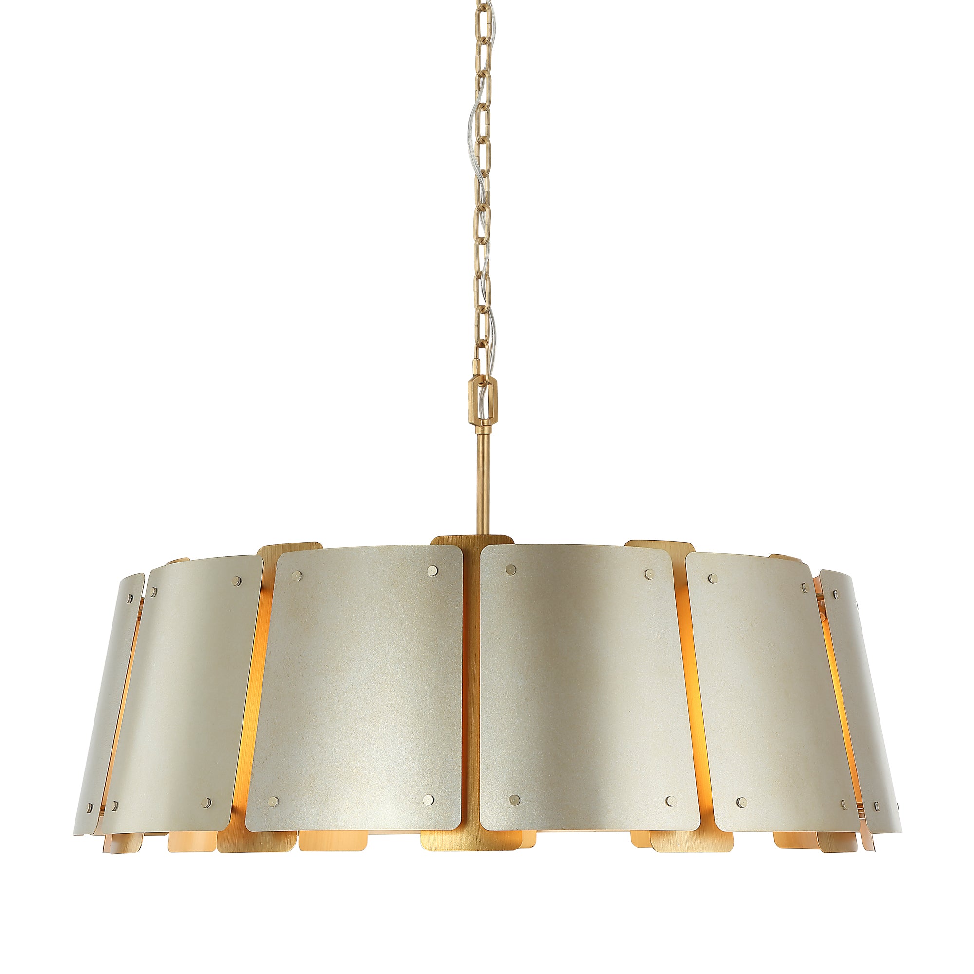 Peep Show 8-Light Pendant - Sunwashed Silver/Brushed Sienna