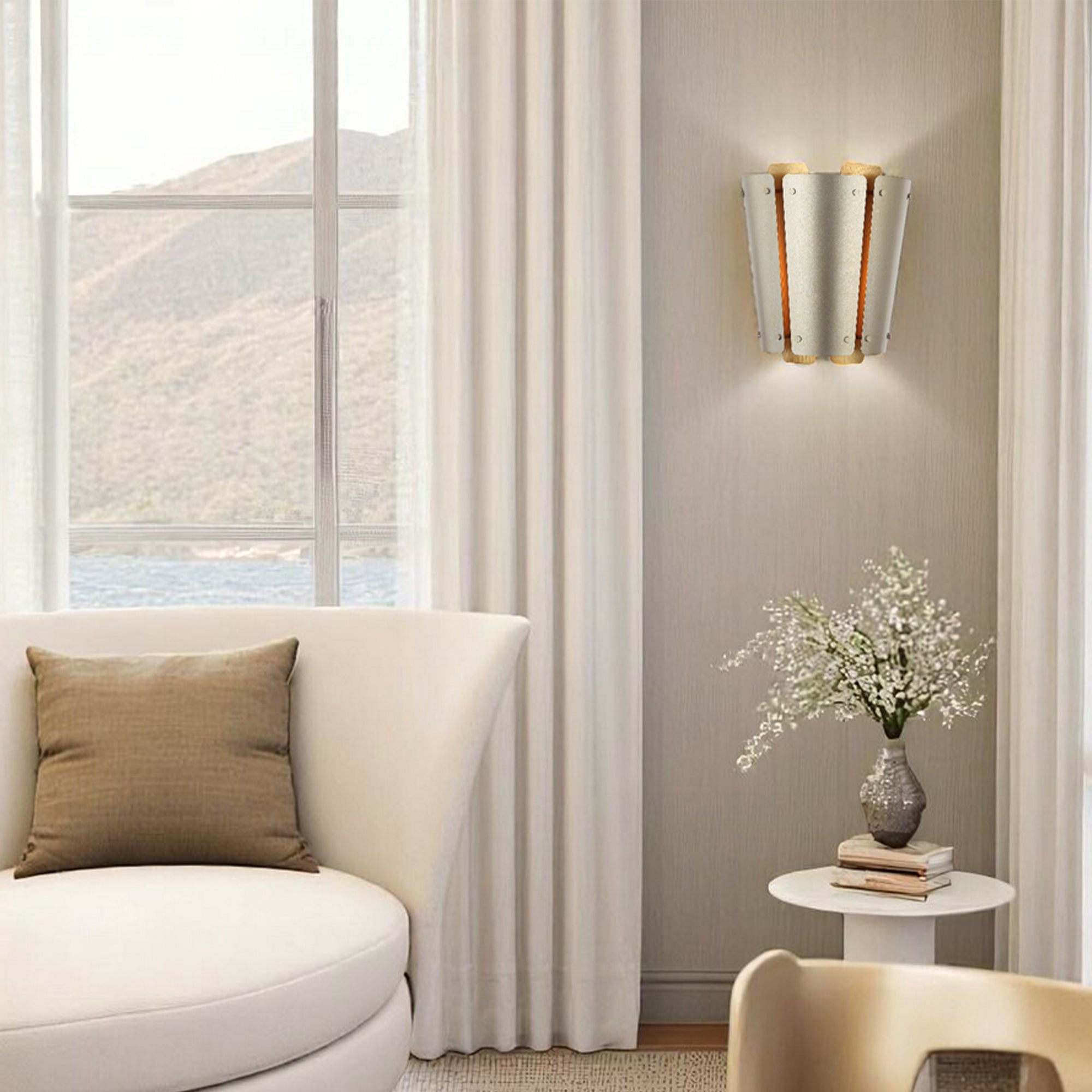 Peep Show 1 Light Sconce - Sunwashed Silver/Brushed Sienna