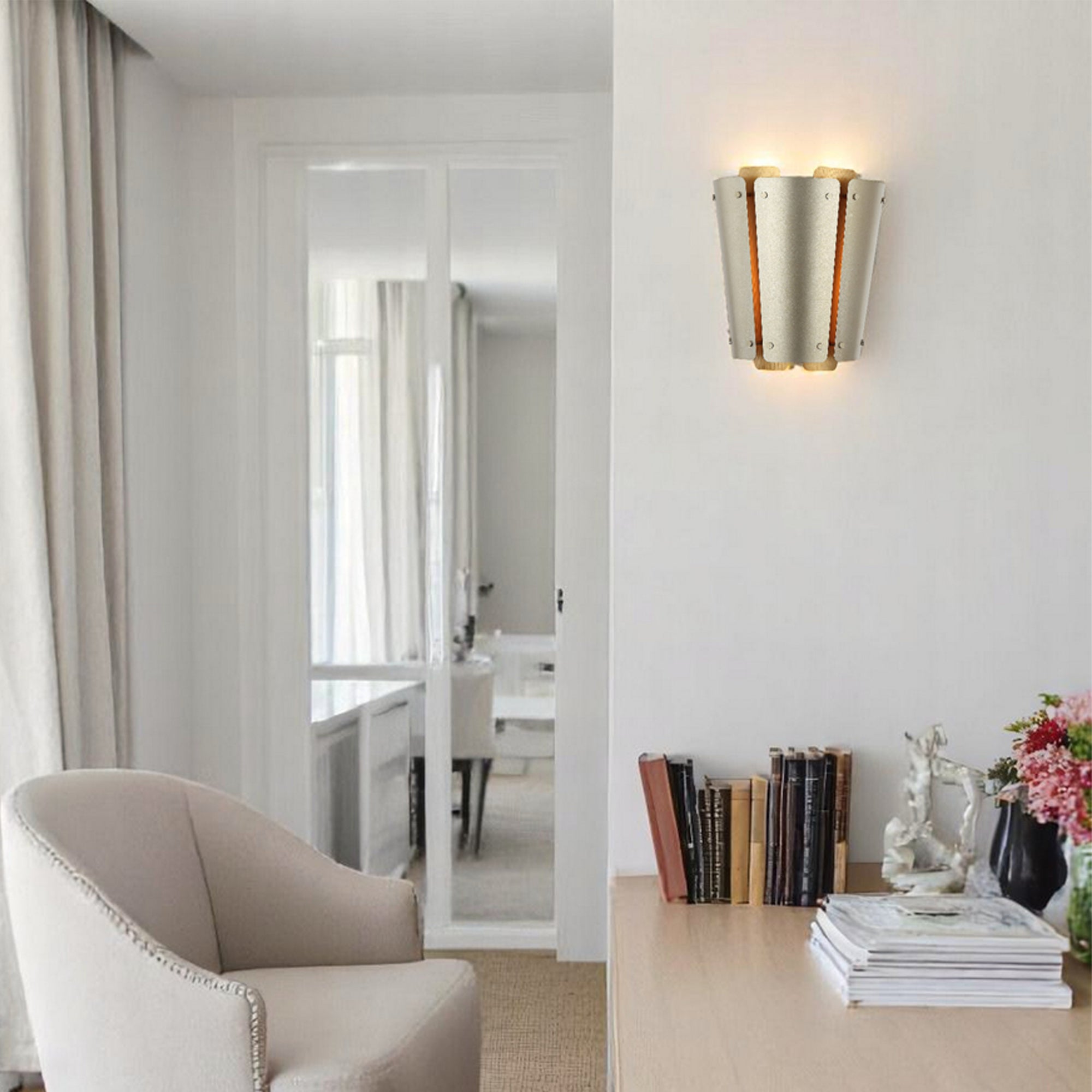 Peep Show 1 Light Sconce - Sunwashed Silver/Brushed Sienna