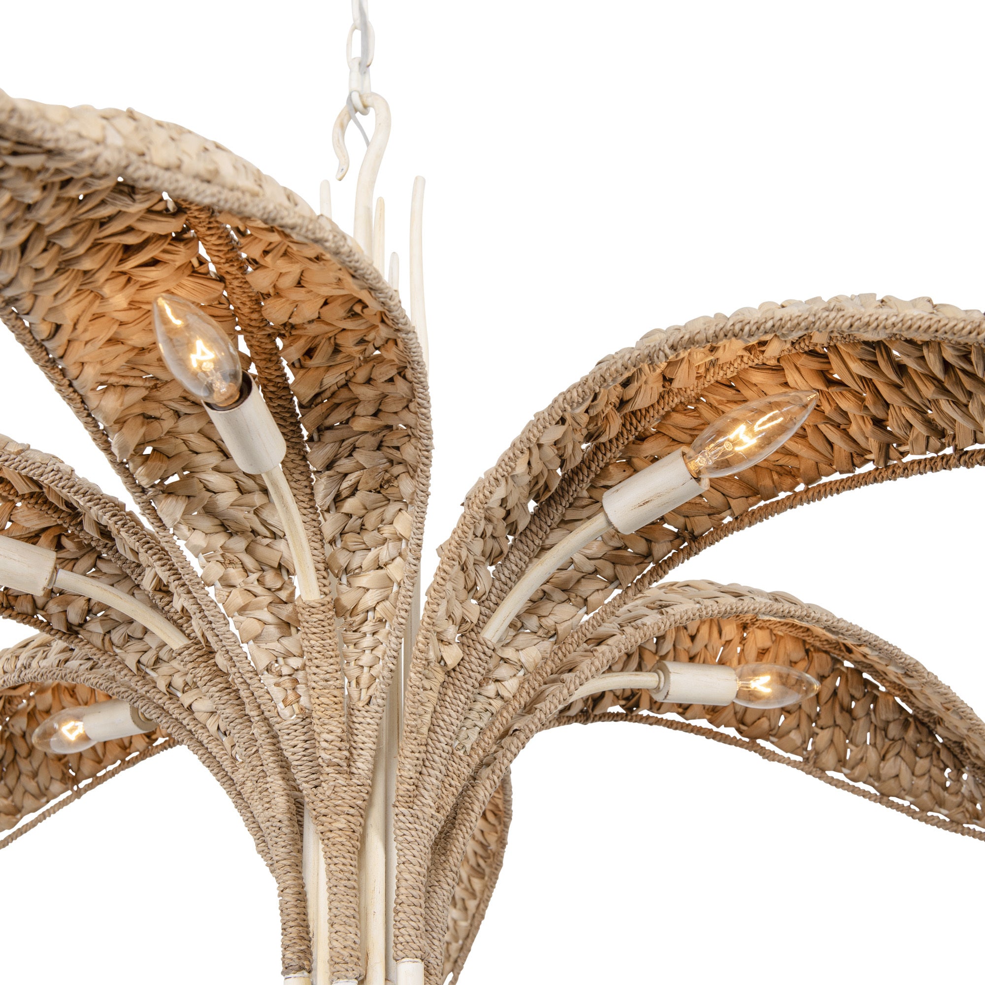 Century Palm 6 Light Chandelier - Country White