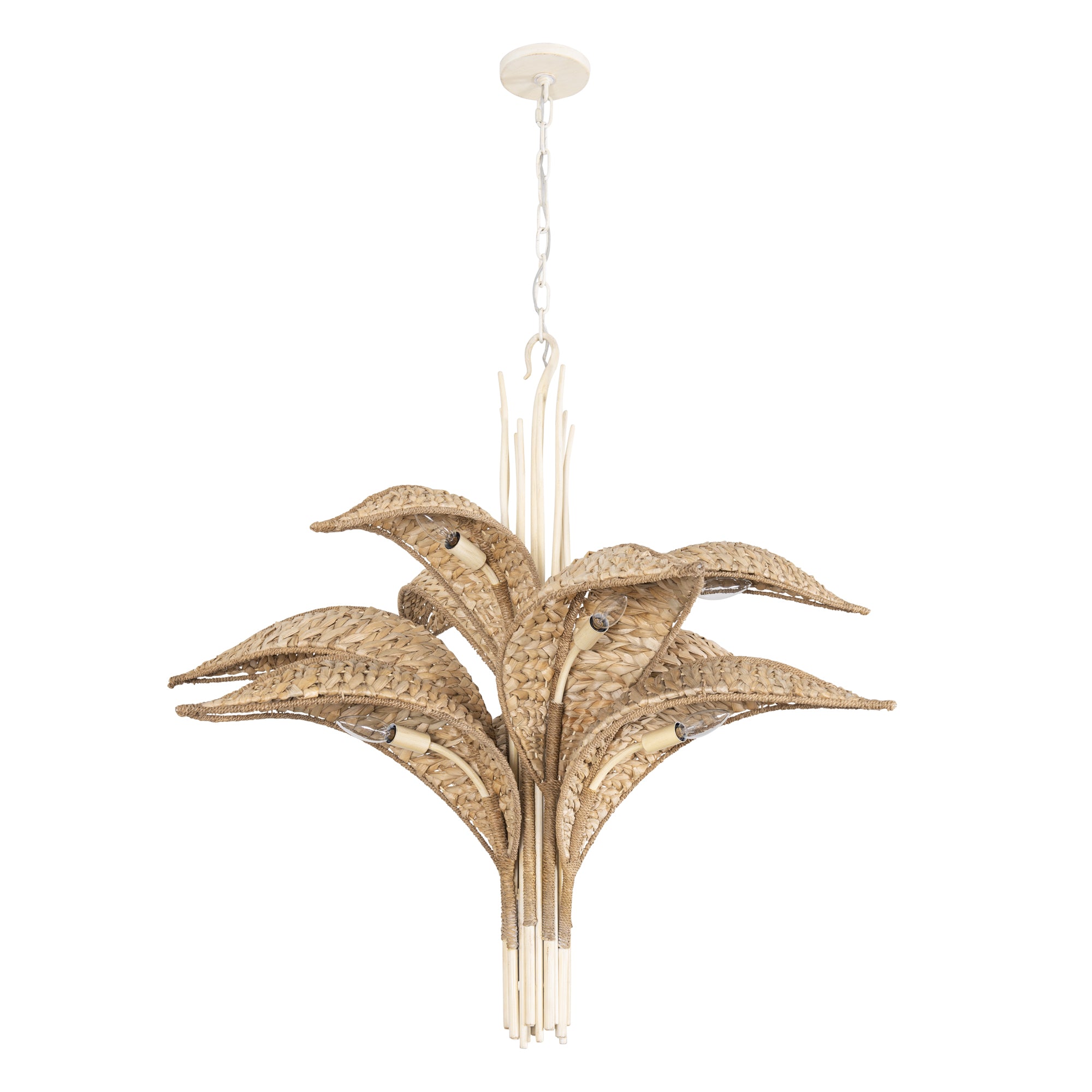 Century Palm 9-Light 3-Tier Chandelier - Country White