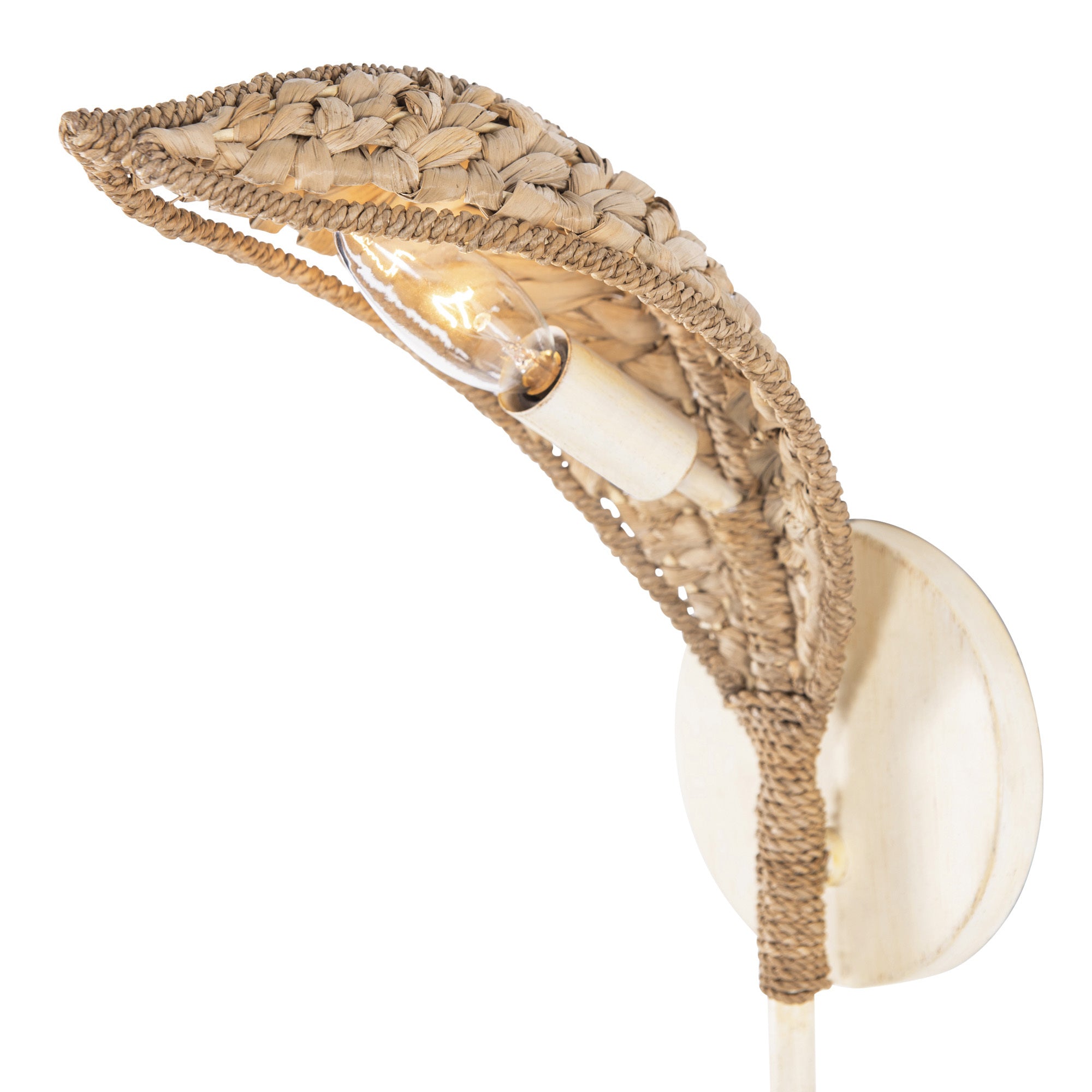 Century Palm 1 Light Sconce - Country White