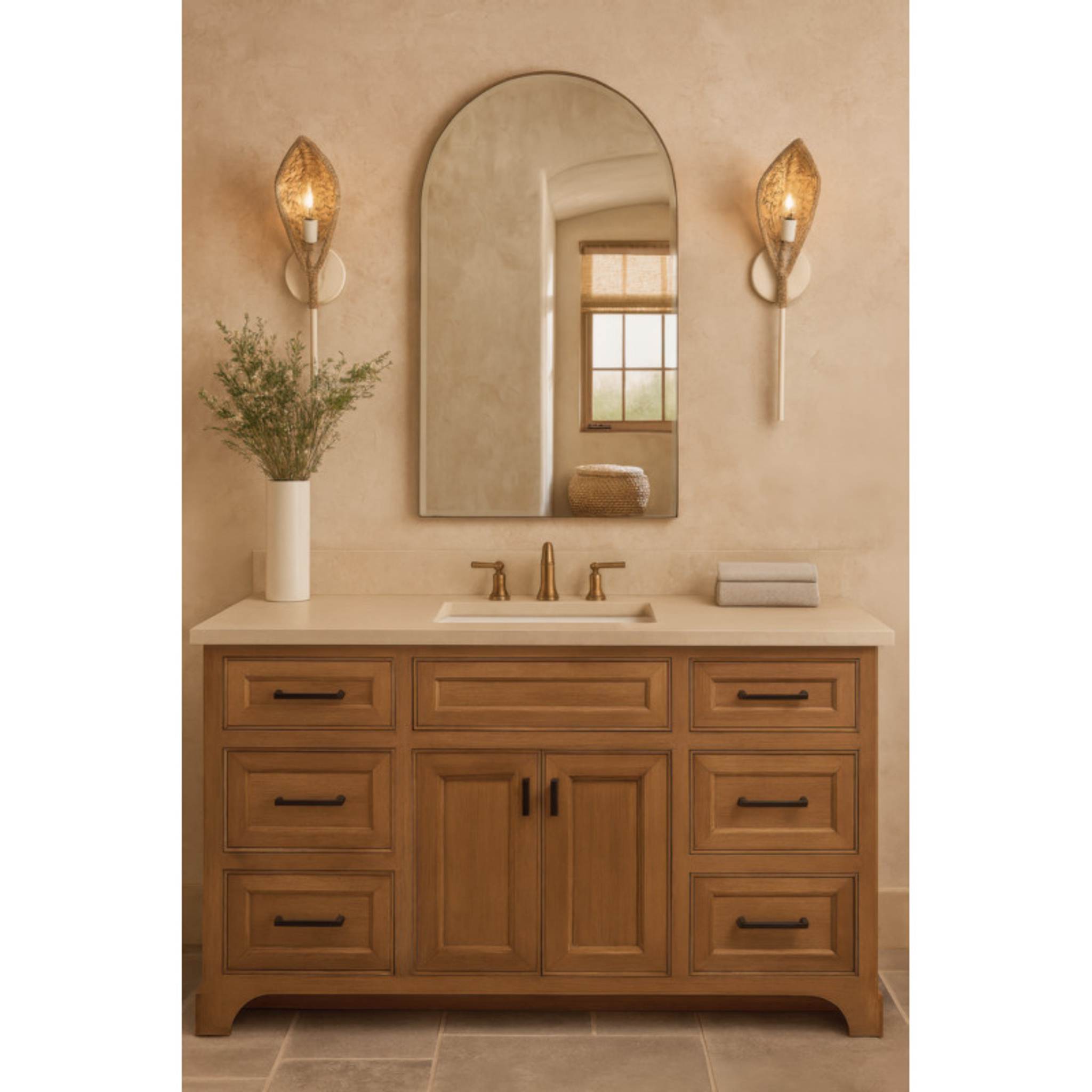 Century Palm 1-Light Sconce - Country White