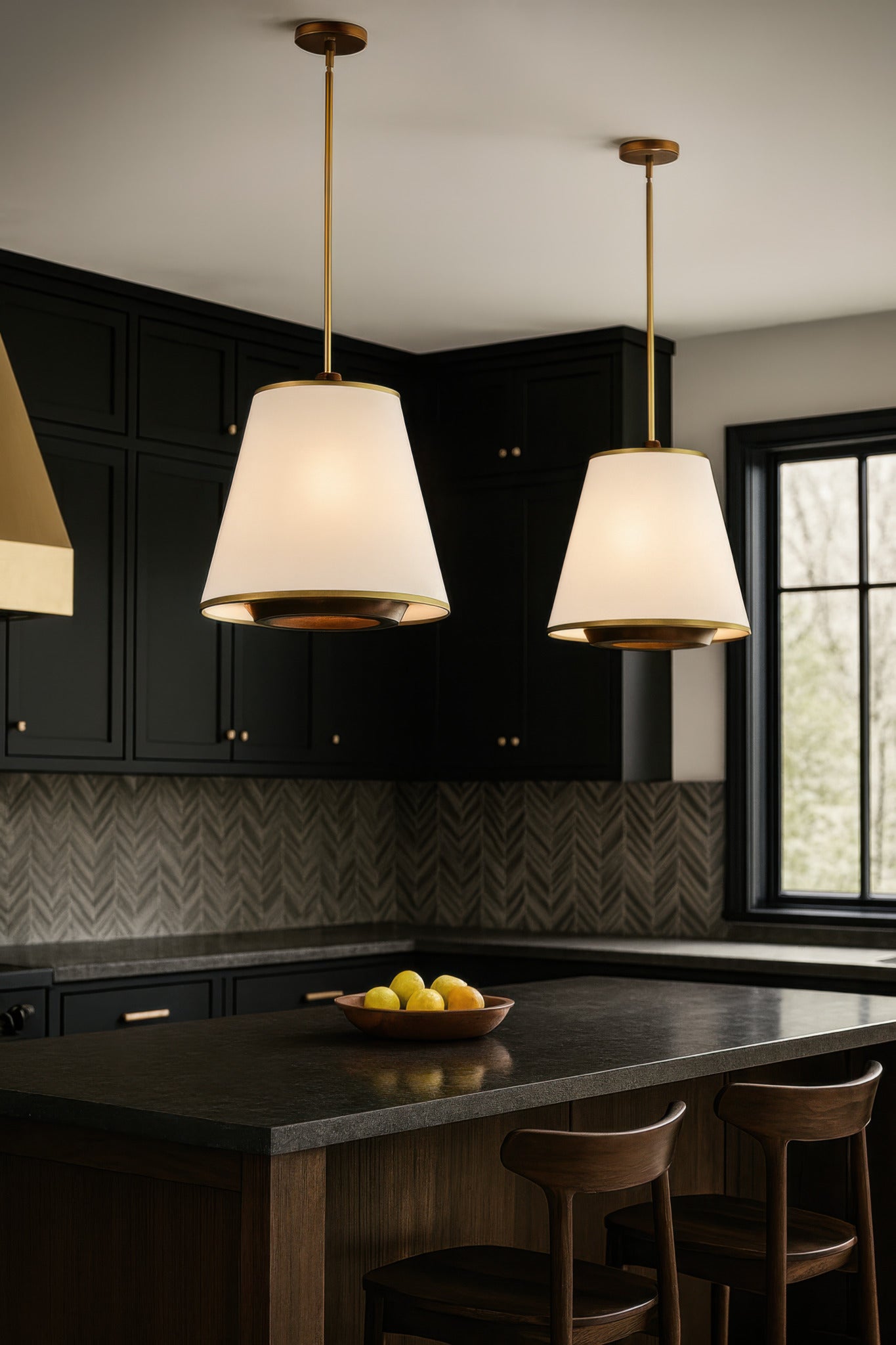 Desert Flyer 3-Light Foyer - Satin Brass/Medium Walnut