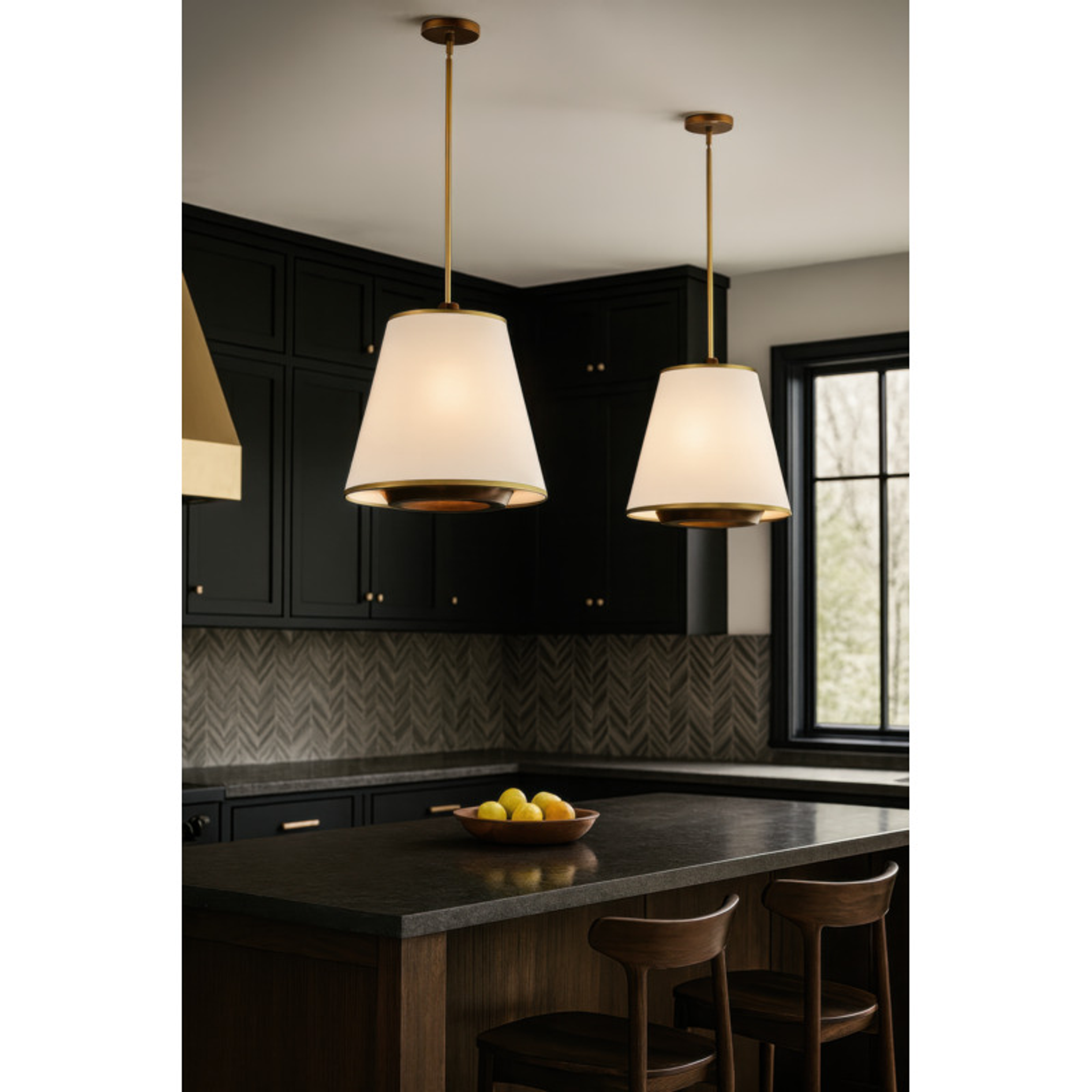Desert Flyer 3-Light Foyer - Satin Brass/Medium Walnut