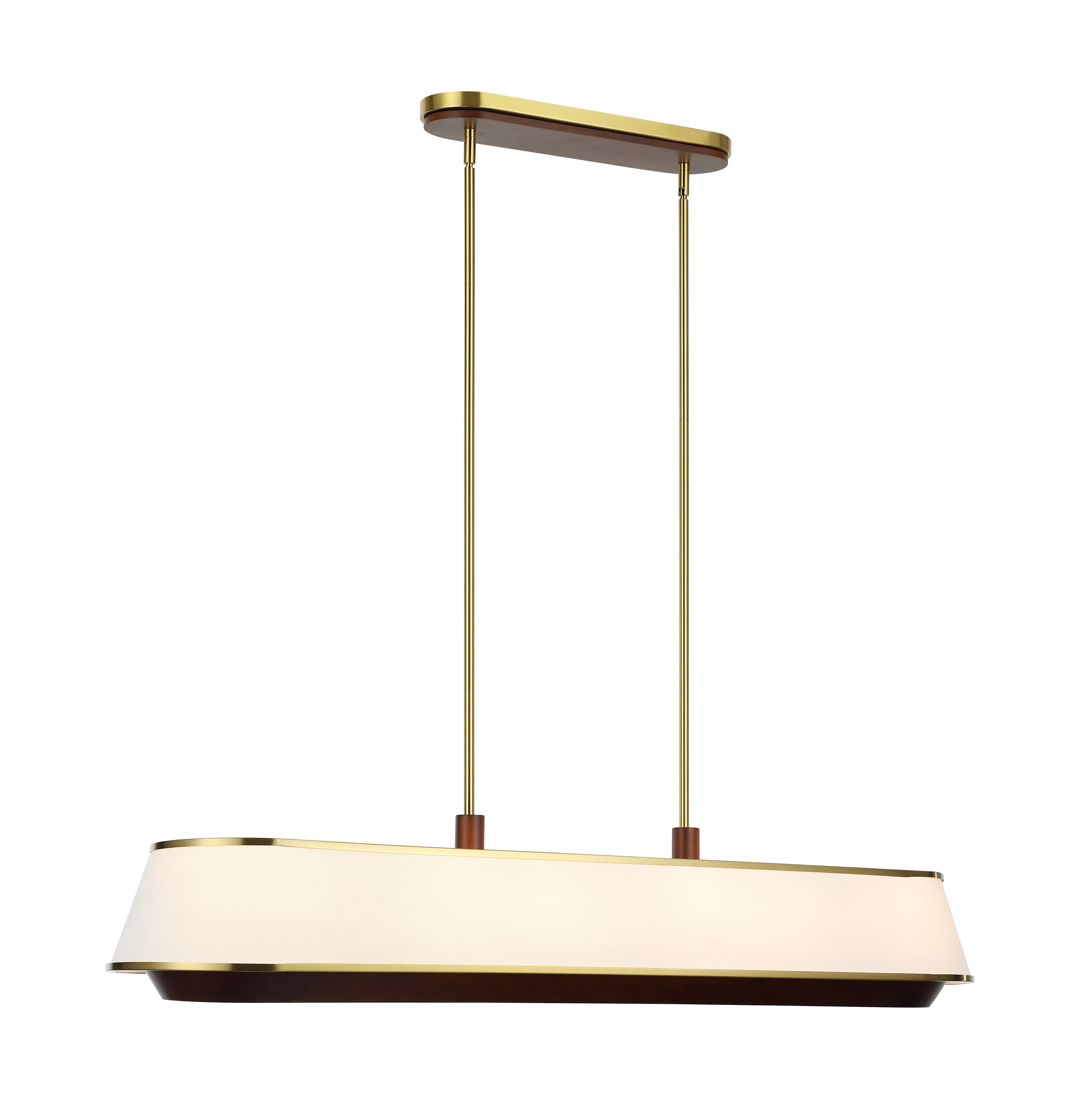 Desert Flyer 6 Light Linear Pendant - Satin Brass/Medium Walnut