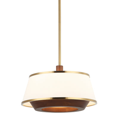 Desert Flyer 3 Light Convertible Pendant/Semi-Flush - Satin Brass/Medium Walnut