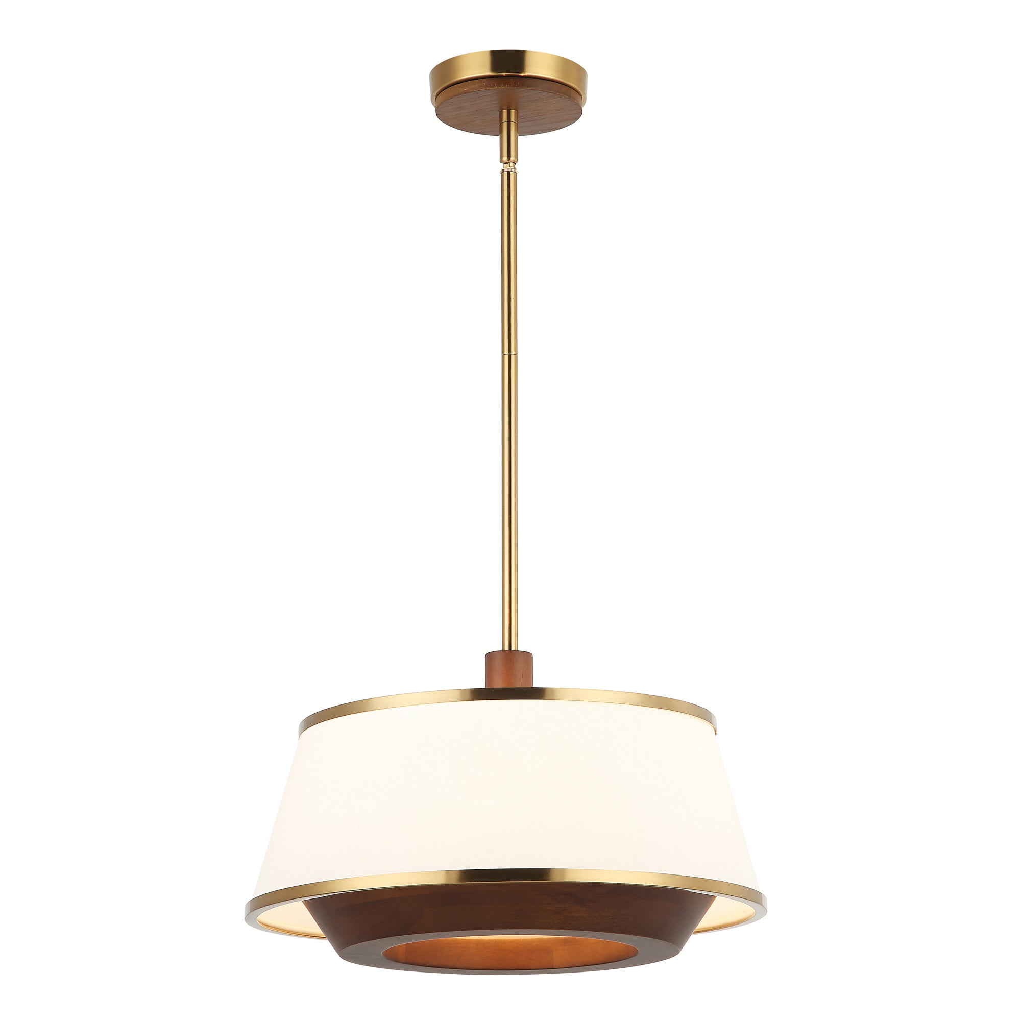 Desert Flyer 3 Light Convertible Pendant/Semi-Flush - Satin Brass/Medium Walnut
