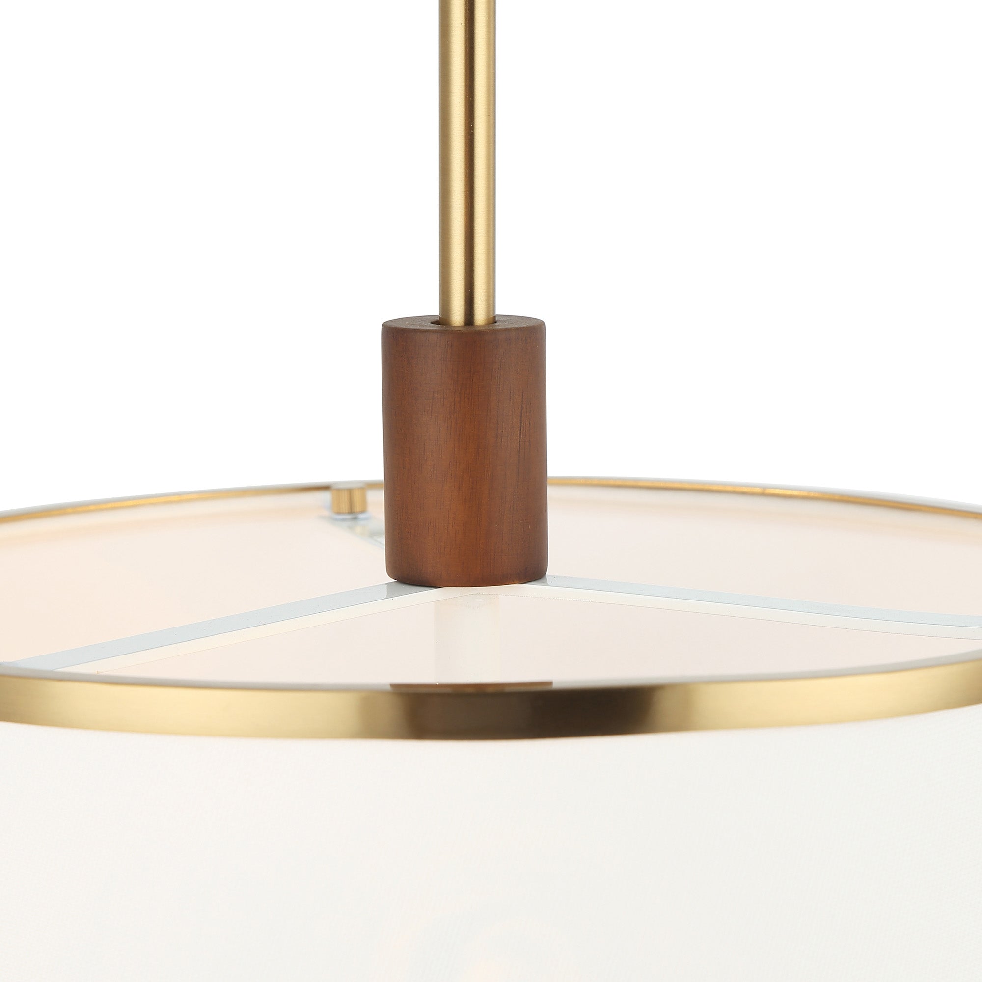 Desert Flyer 3-Light Convertible Pendant/Semi-Flush - Satin Brass/Medium Walnut