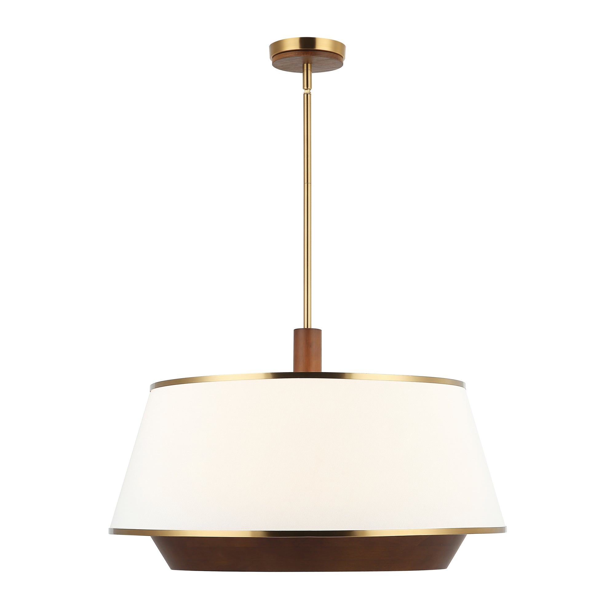 Desert Flyer 6-Light Pendant - Satin Brass/Medium Walnut