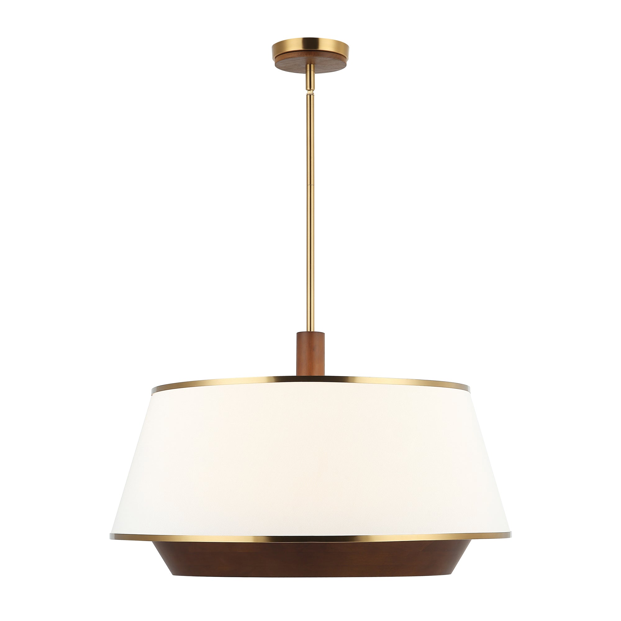 Desert Flyer 6 Light Pendant - Satin Brass/Medium Walnut