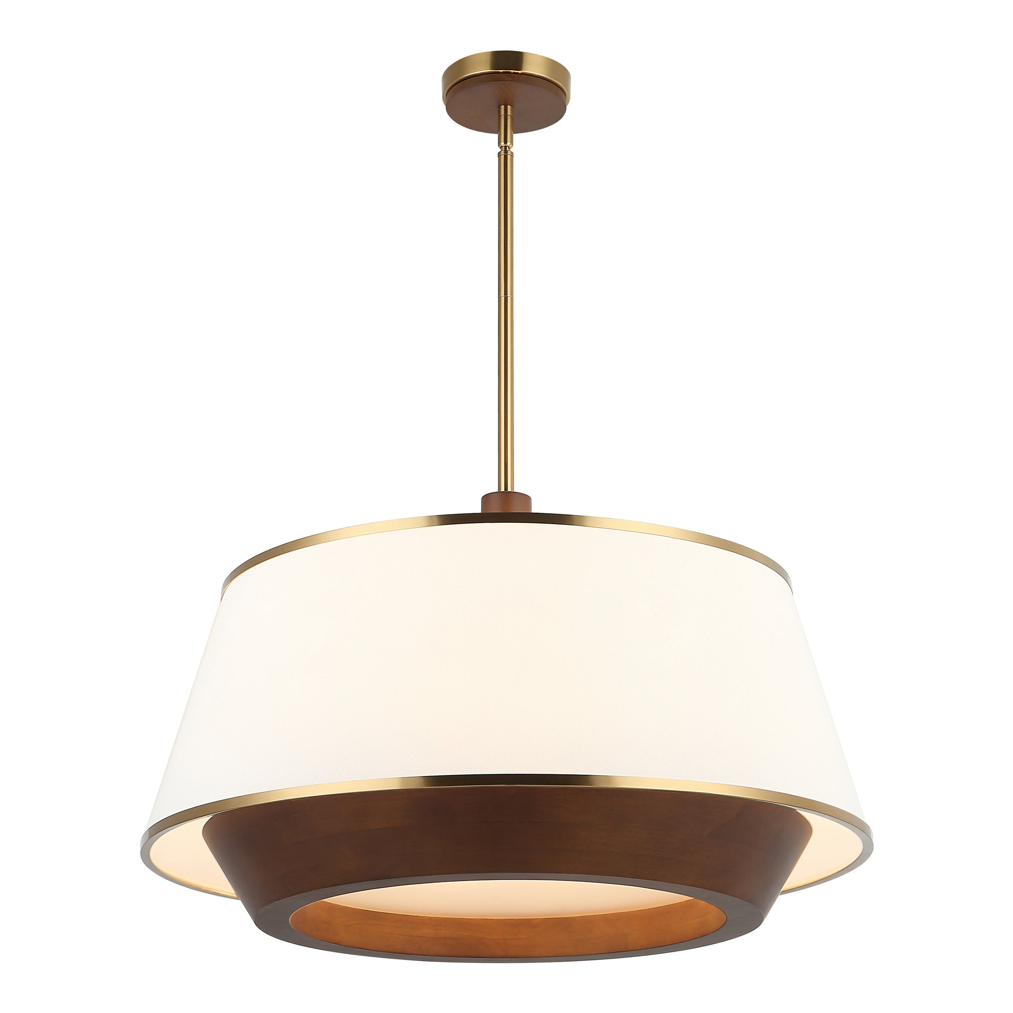 Desert Flyer 6-Light Pendant - Satin Brass/Medium Walnut