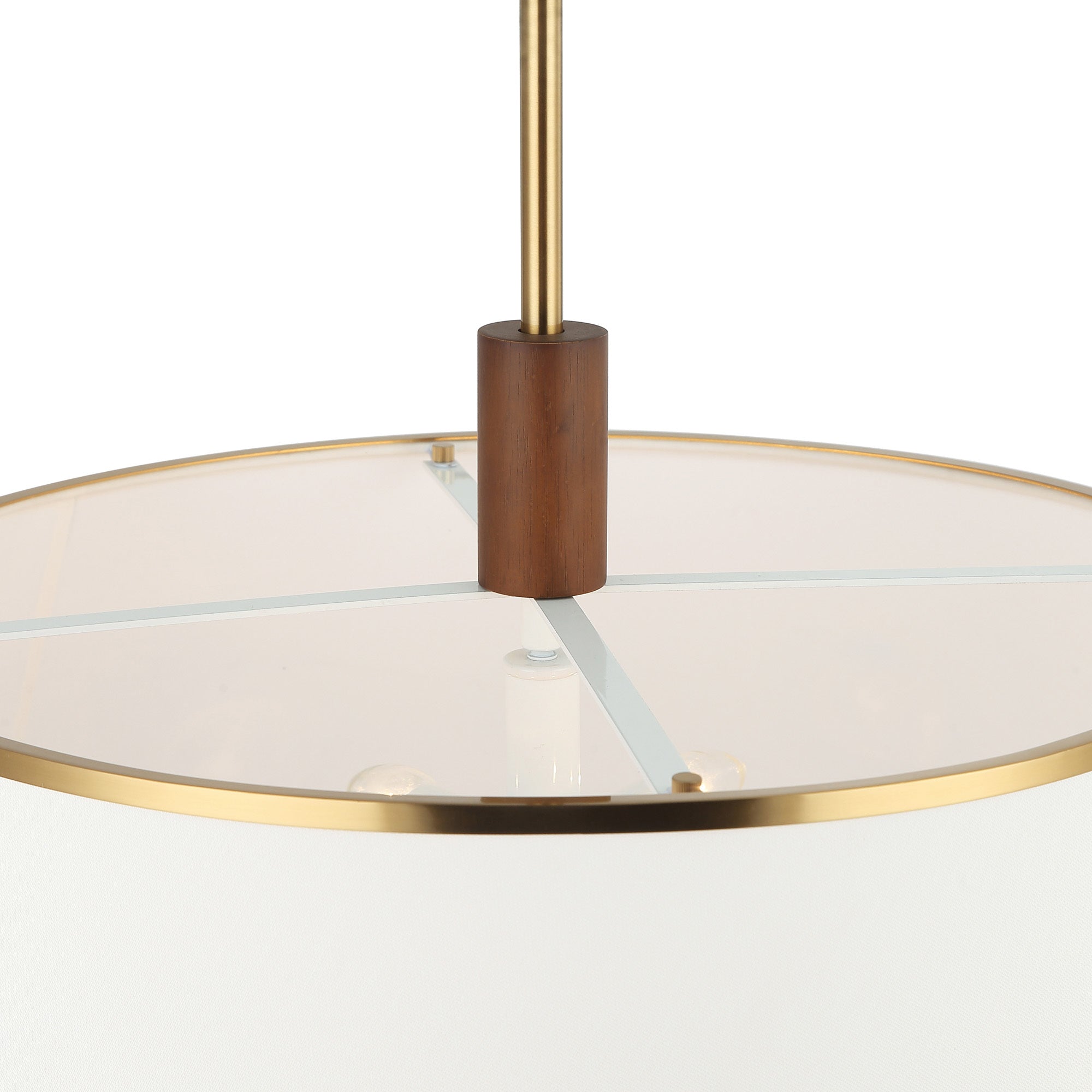 Desert Flyer 6 Light Pendant - Satin Brass/Medium Walnut