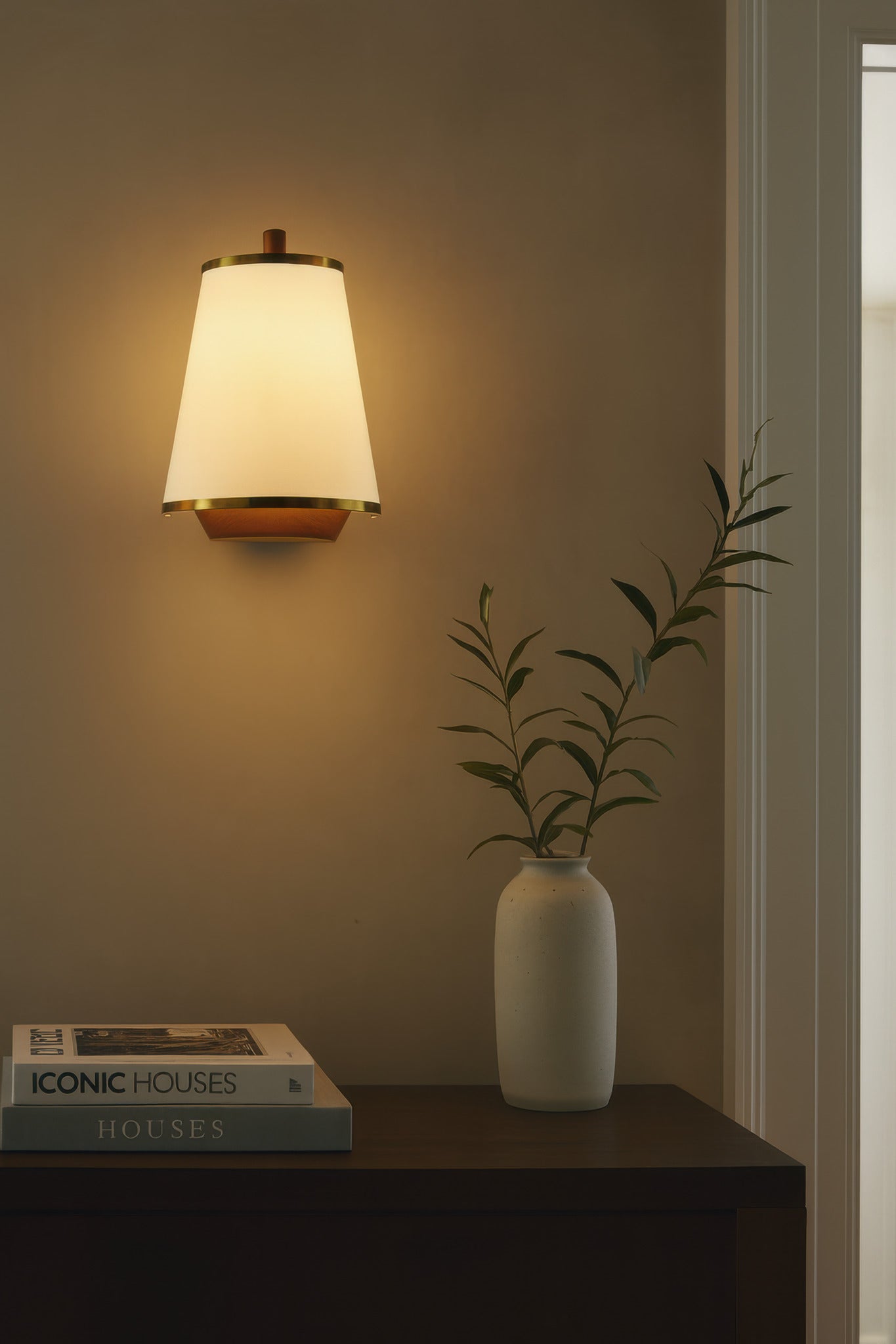 Desert Flyer 2-Light Sconce - Satin Brass/Medium Walnut